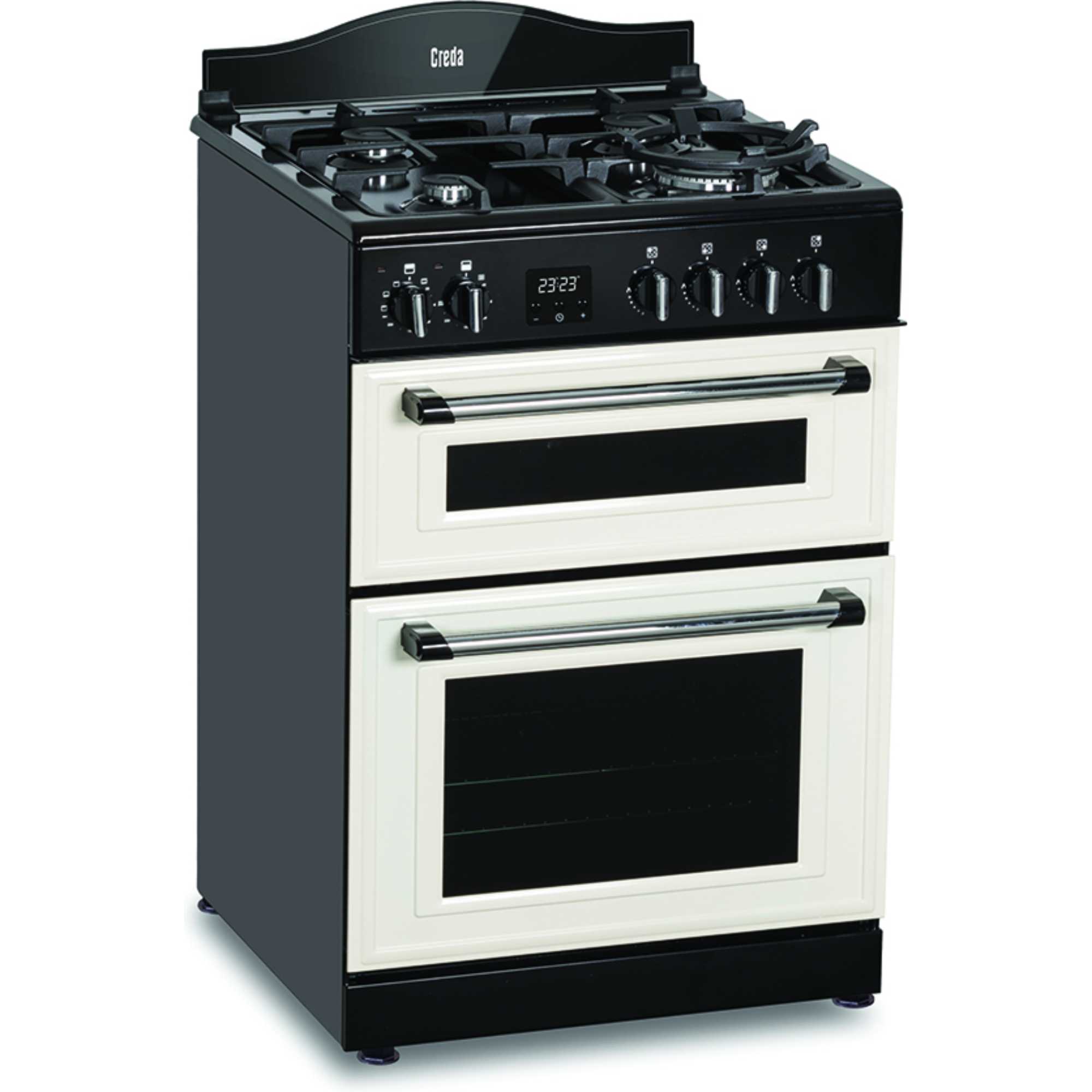C60DFMCRM 600mm Dual Fuel Cooker with Wok Burner - Cream