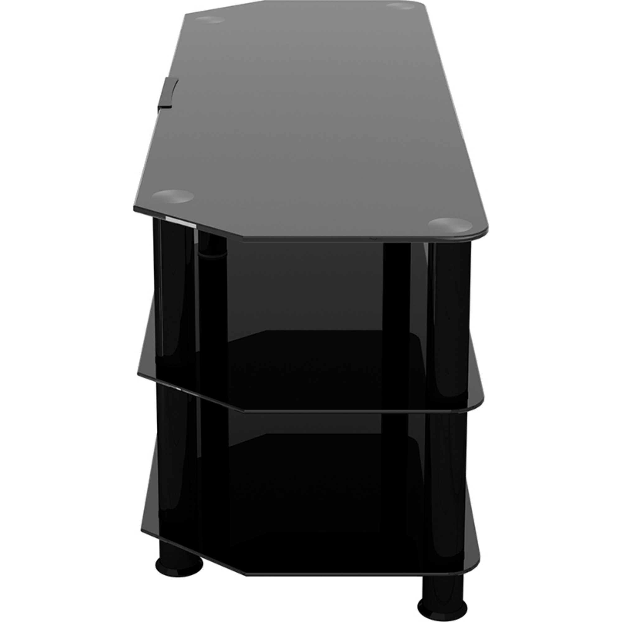 SDC1250CMBB 125cm Glass Corner TV Stand - Black