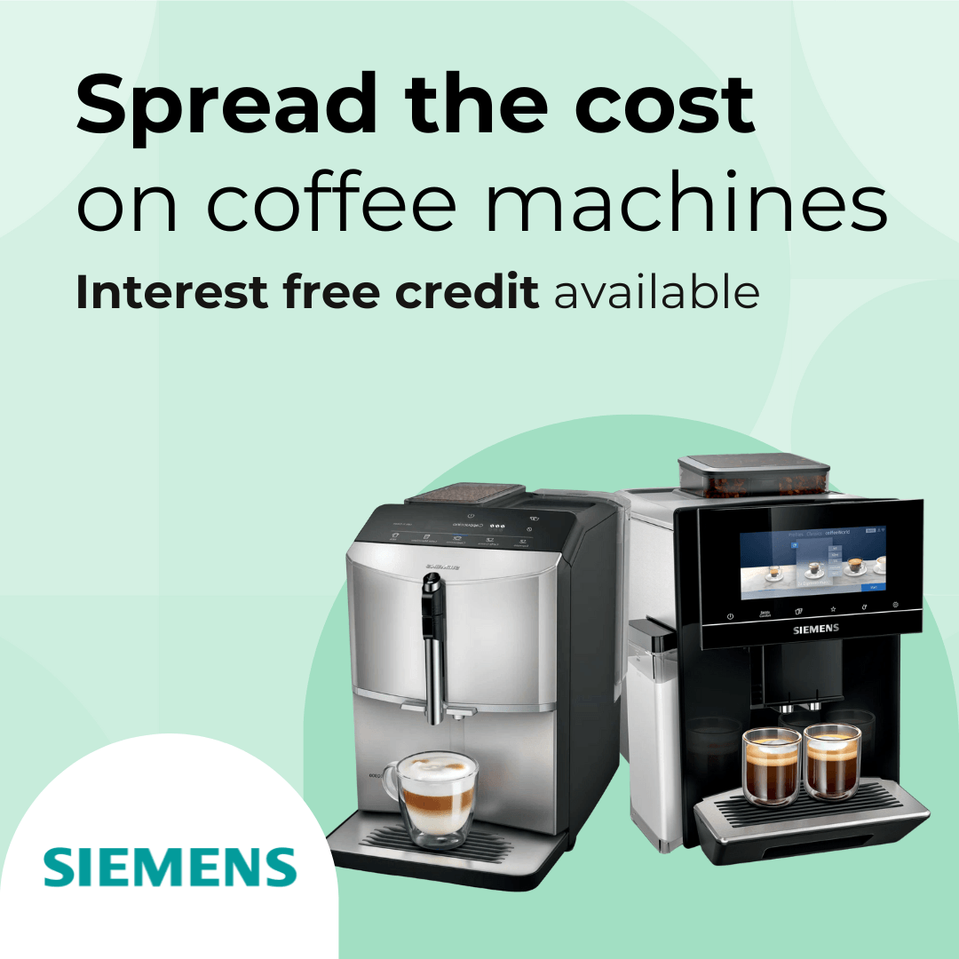 Interest free credit available on selected Siemens coffee machines