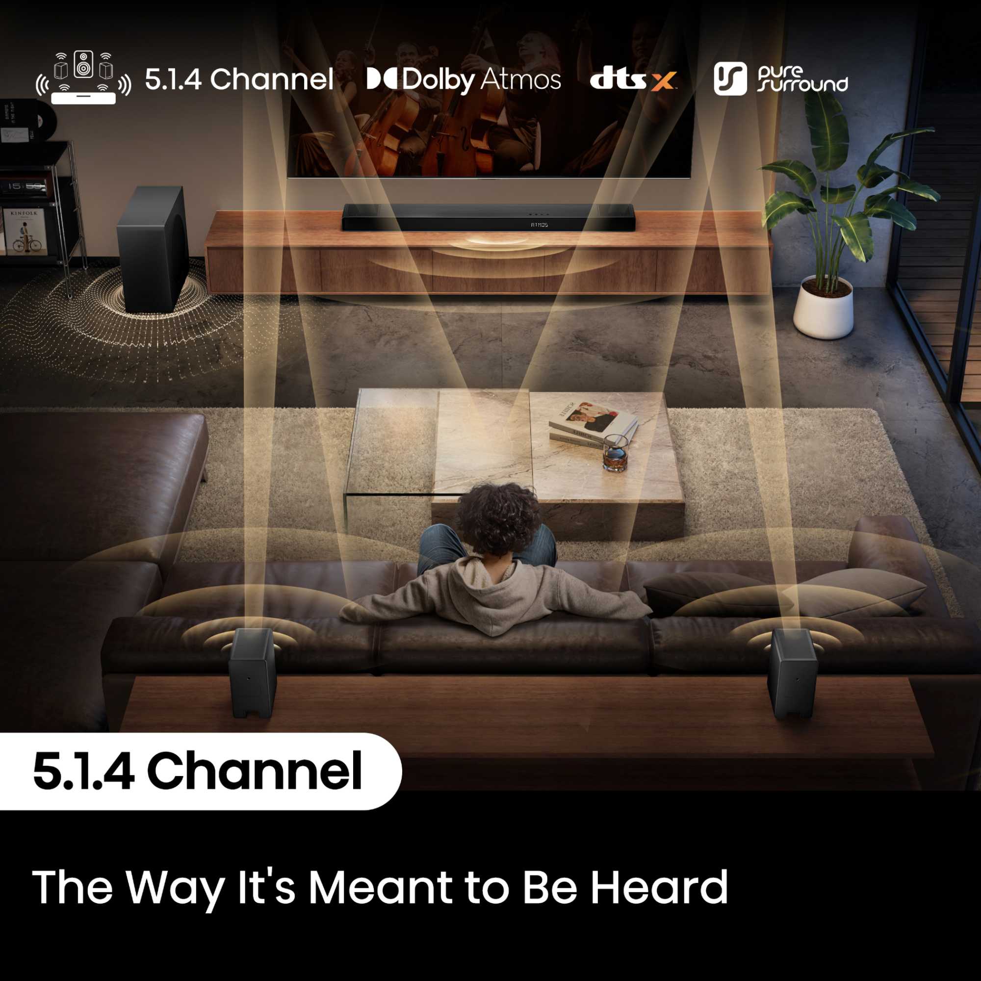 AX5140Q AX Series 5.1.4 Channel Soundbar with Rear Speakers & Subwoofer