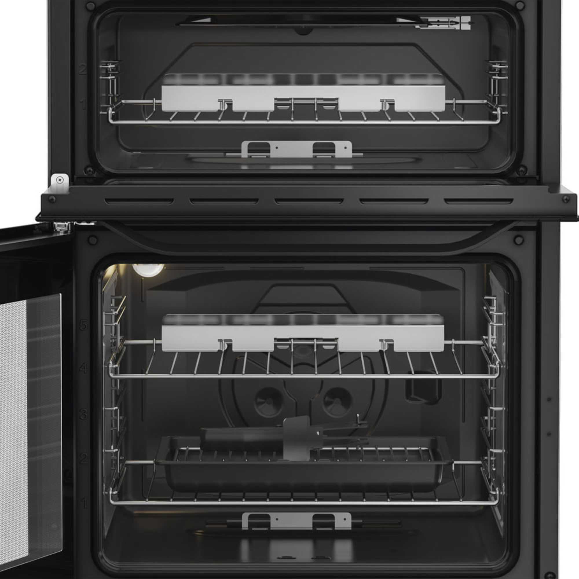 HTG6GDCB1 60cm Gas Twin Cooker with Glass Lid - Black