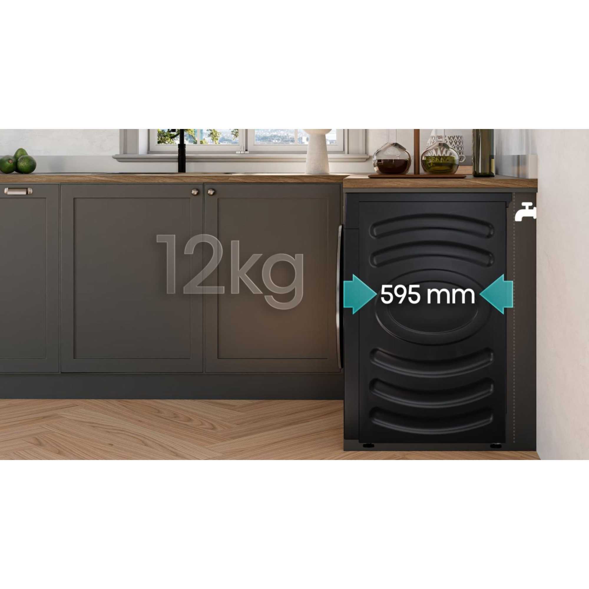 5I Series 12kg Wash 8kg Dry 1400rpm Washer Dryer - WD5I1245BBR