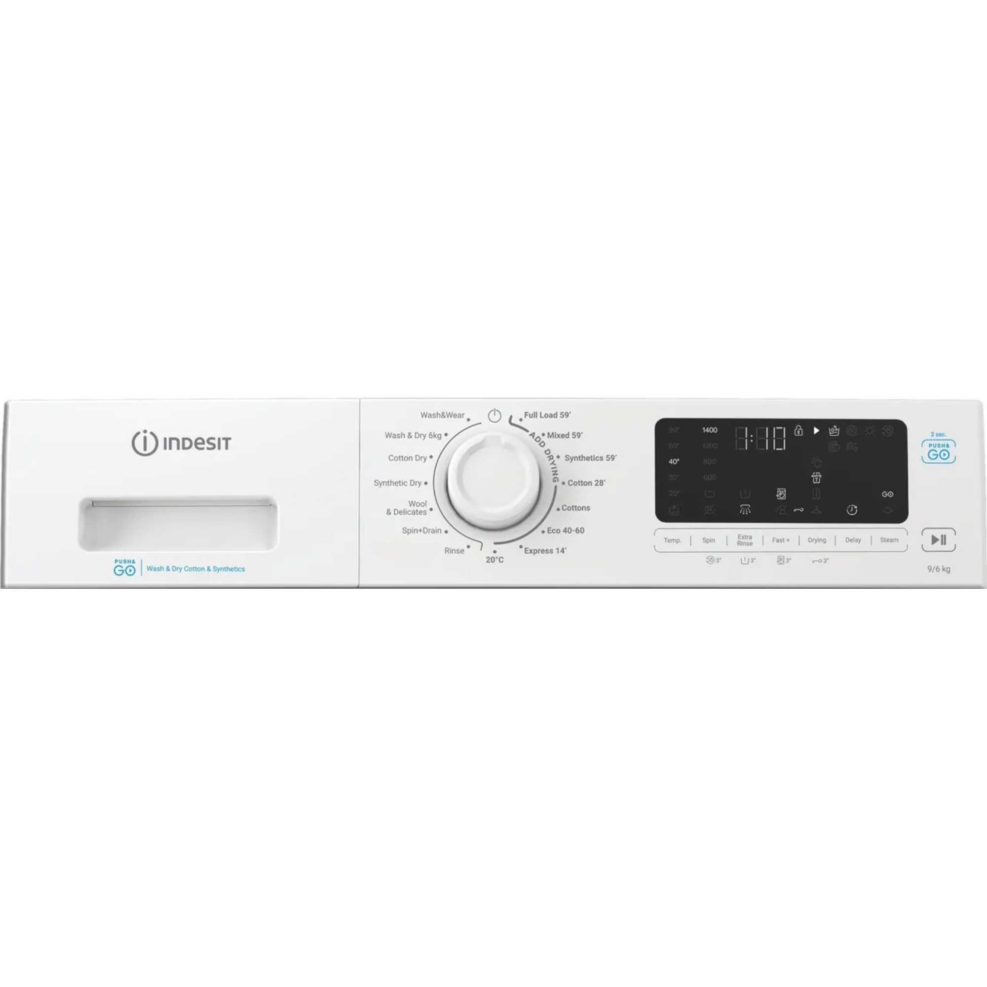 IDP 9646 PUSH&GO UK 9kg / 6kg Washer Dryer with 1400 rpm - White