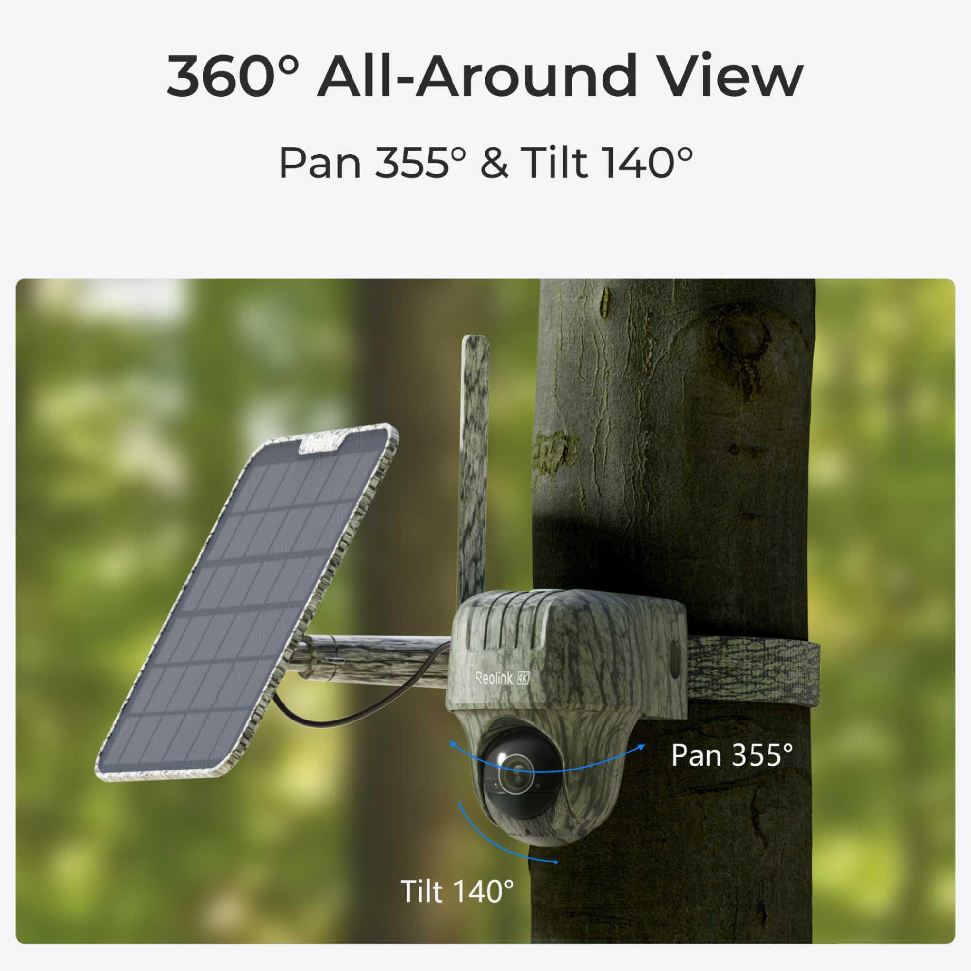 Go Series 4K PT Battery 4G LTE Outdoor Wildlife Camera with Solar Panel +32GB