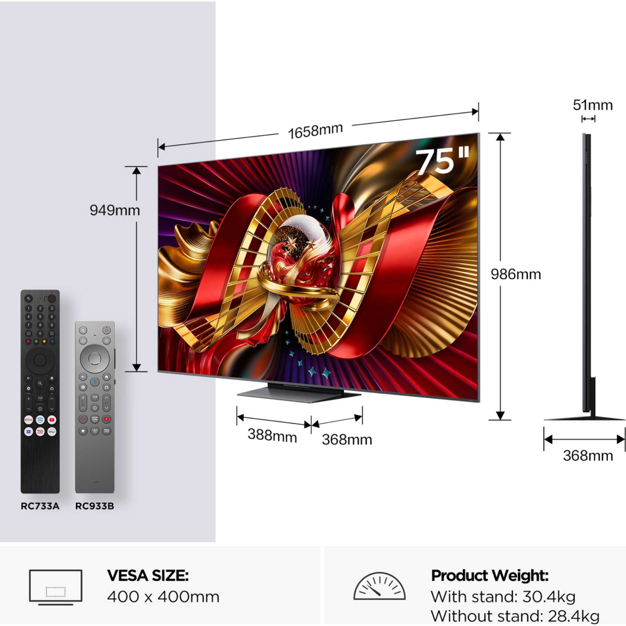 C8LUK 75" 4K Ultra HD SQD-Mini LED Smart TV - 75C8LUK