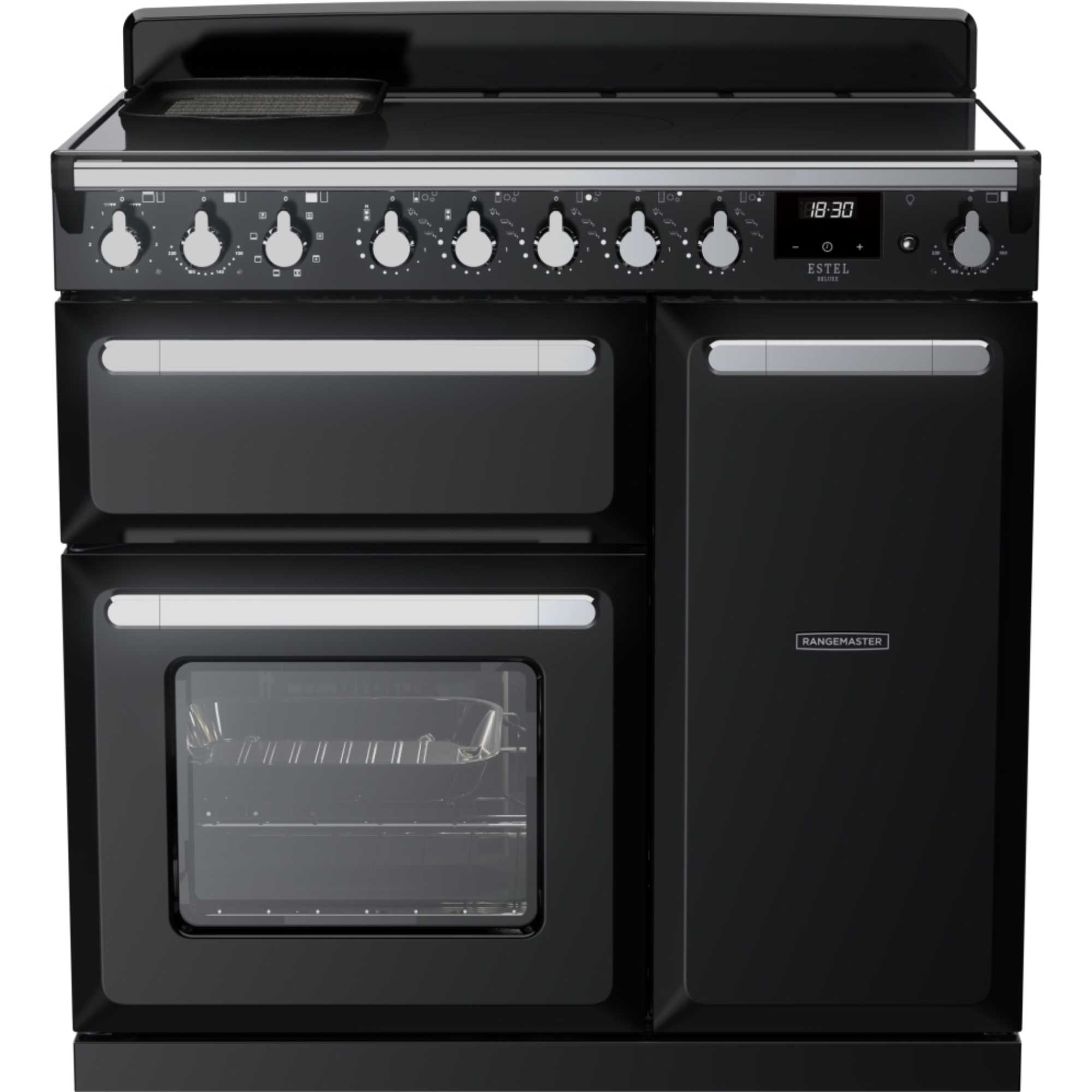 Estel Deluxe ESDL90EIP 90cm Induction Range Cooker - Gloss Black & Chrome