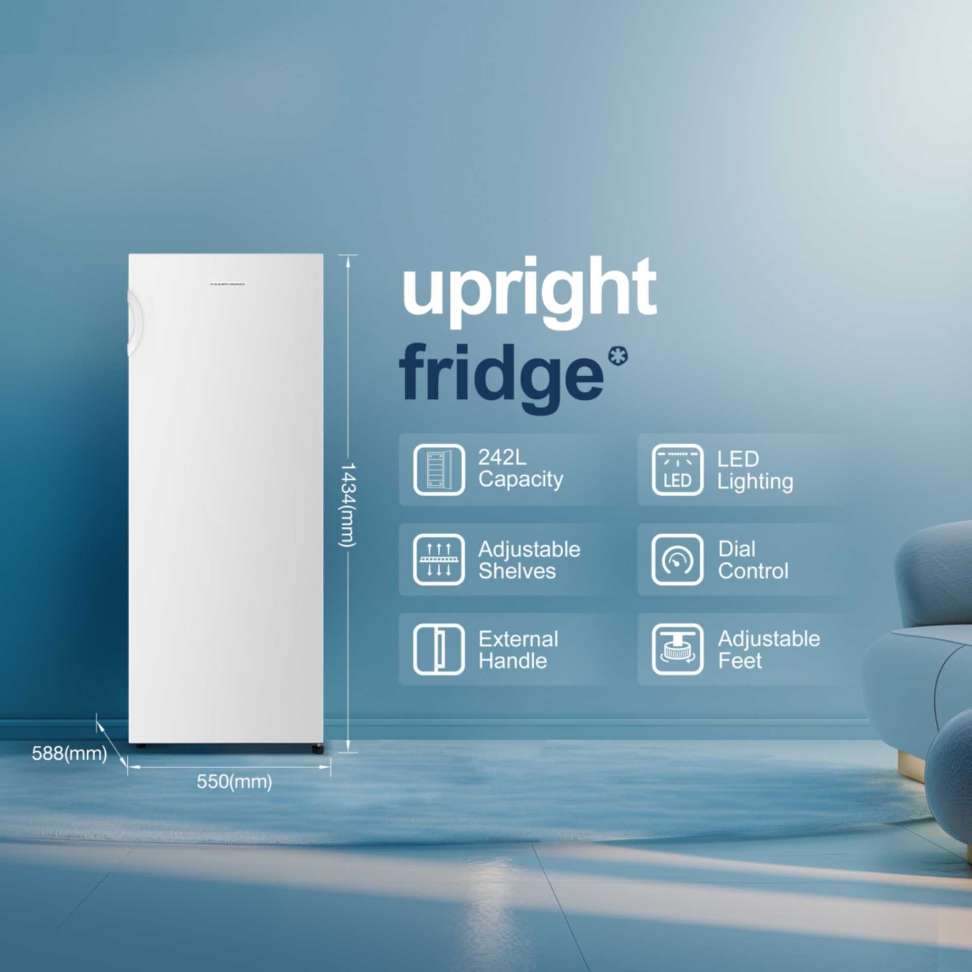 MTL55242E 242l Tall Larder Fridge - White