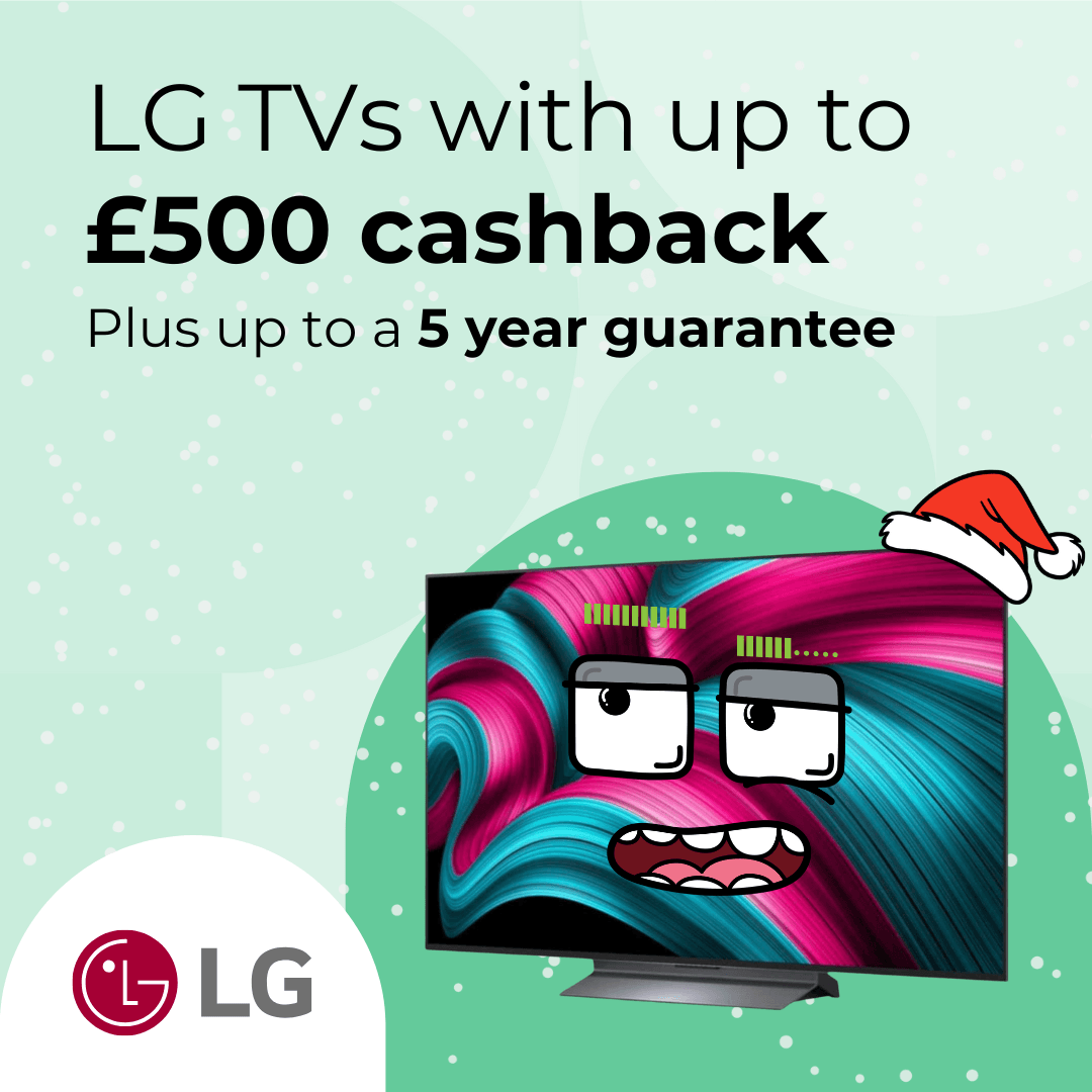 Up to £500 cashback on selected LG TVs