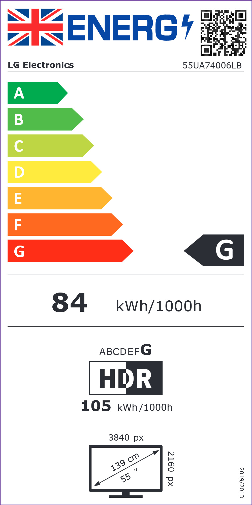 LG UA74 55" 4K Ultra HD LED 60 Hz Smart TV