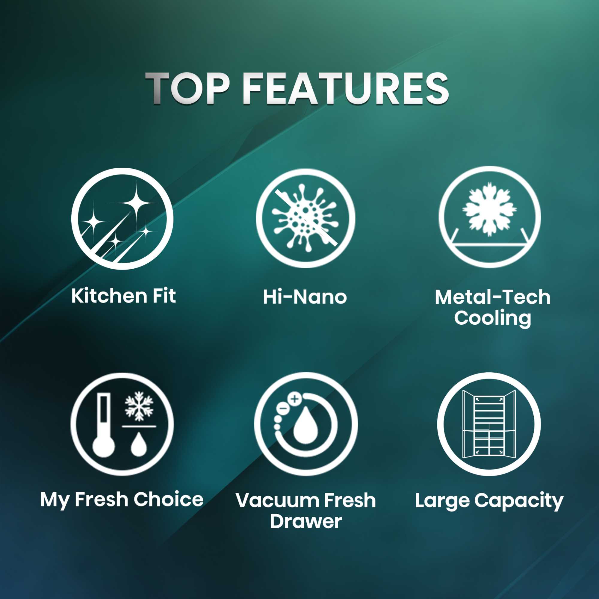 RQ768N4GVE 591L Total No Frost American Style Fridge Freezer - Silver Glass