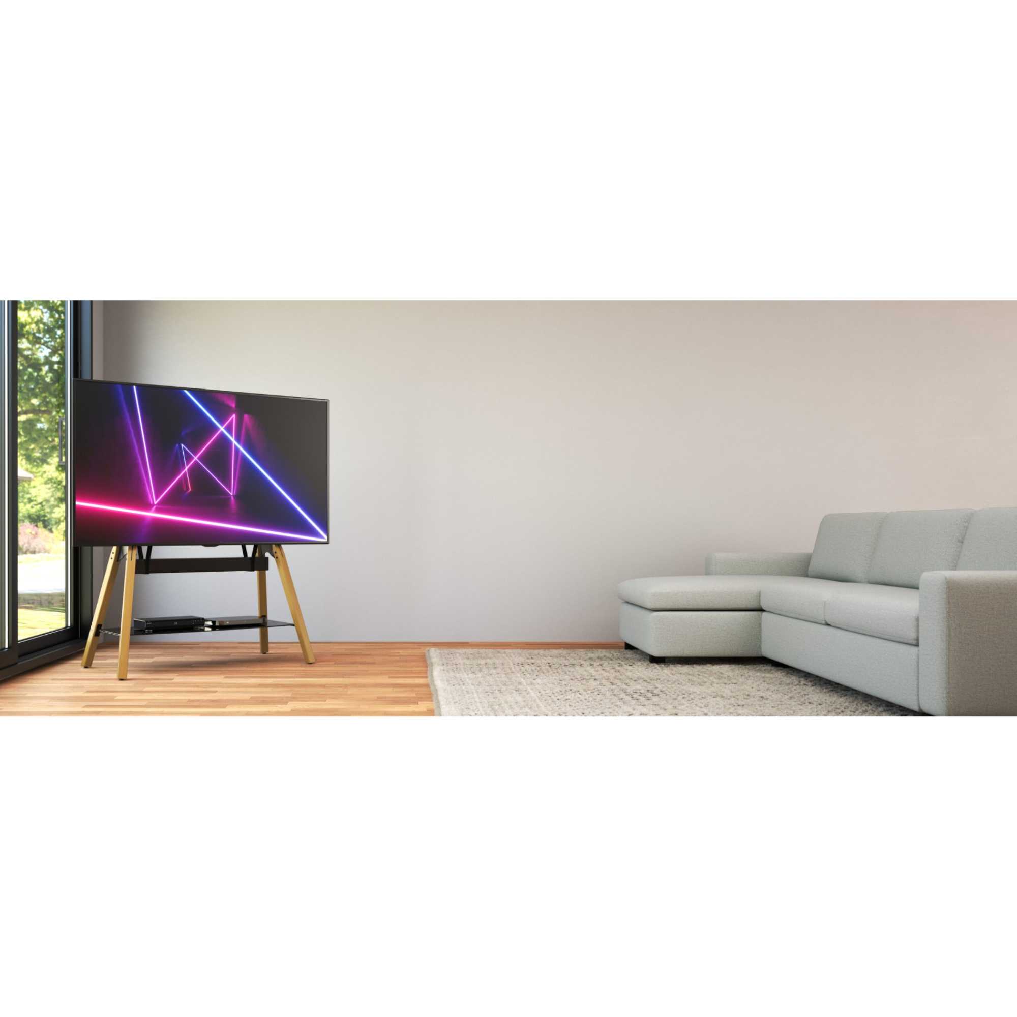 FSL1120HOQLWB-2 Hoxton Quad TV Stand - Light Wood