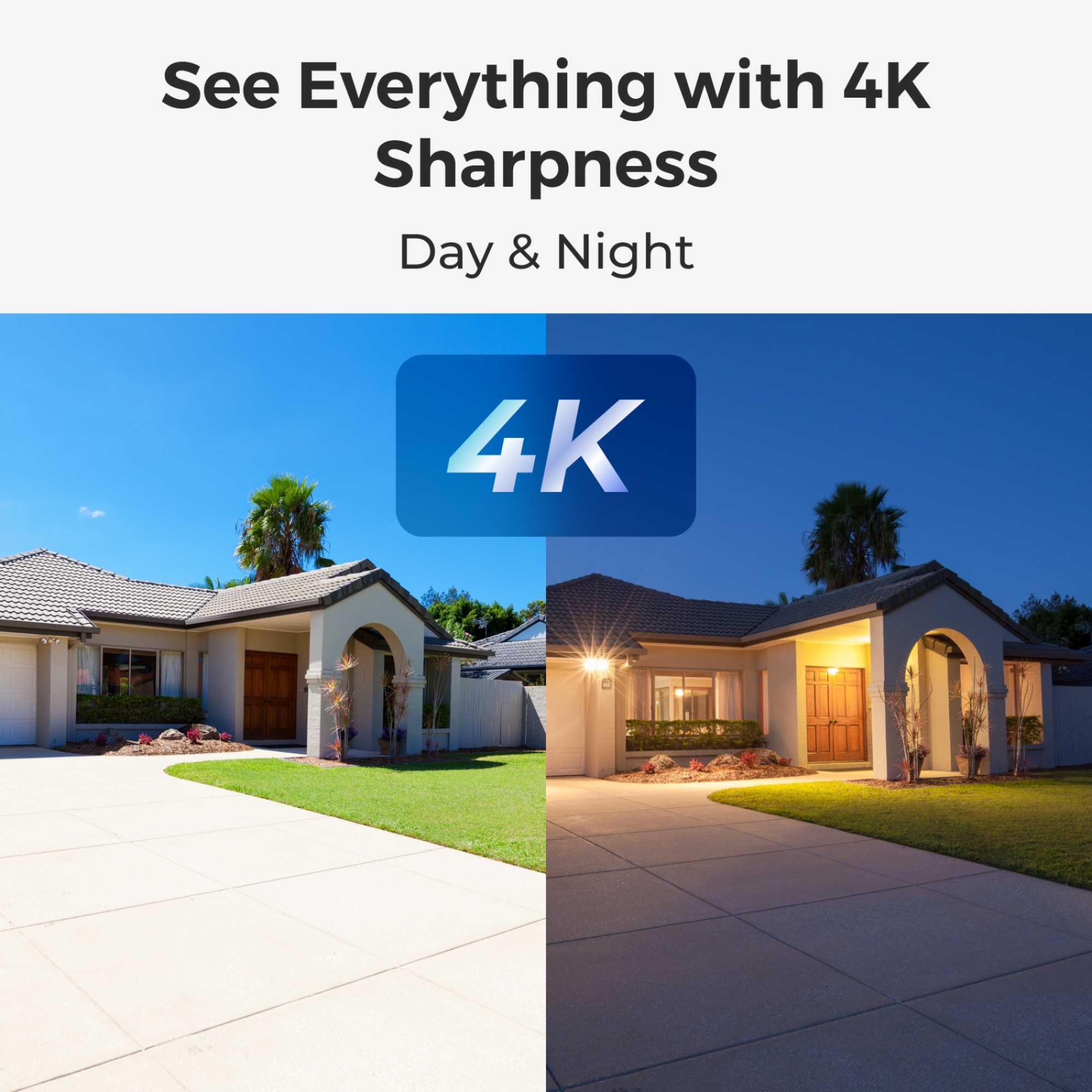 Hub Kit, 4K Battery WiFi Security Cameras with Solar Panels + 128GB