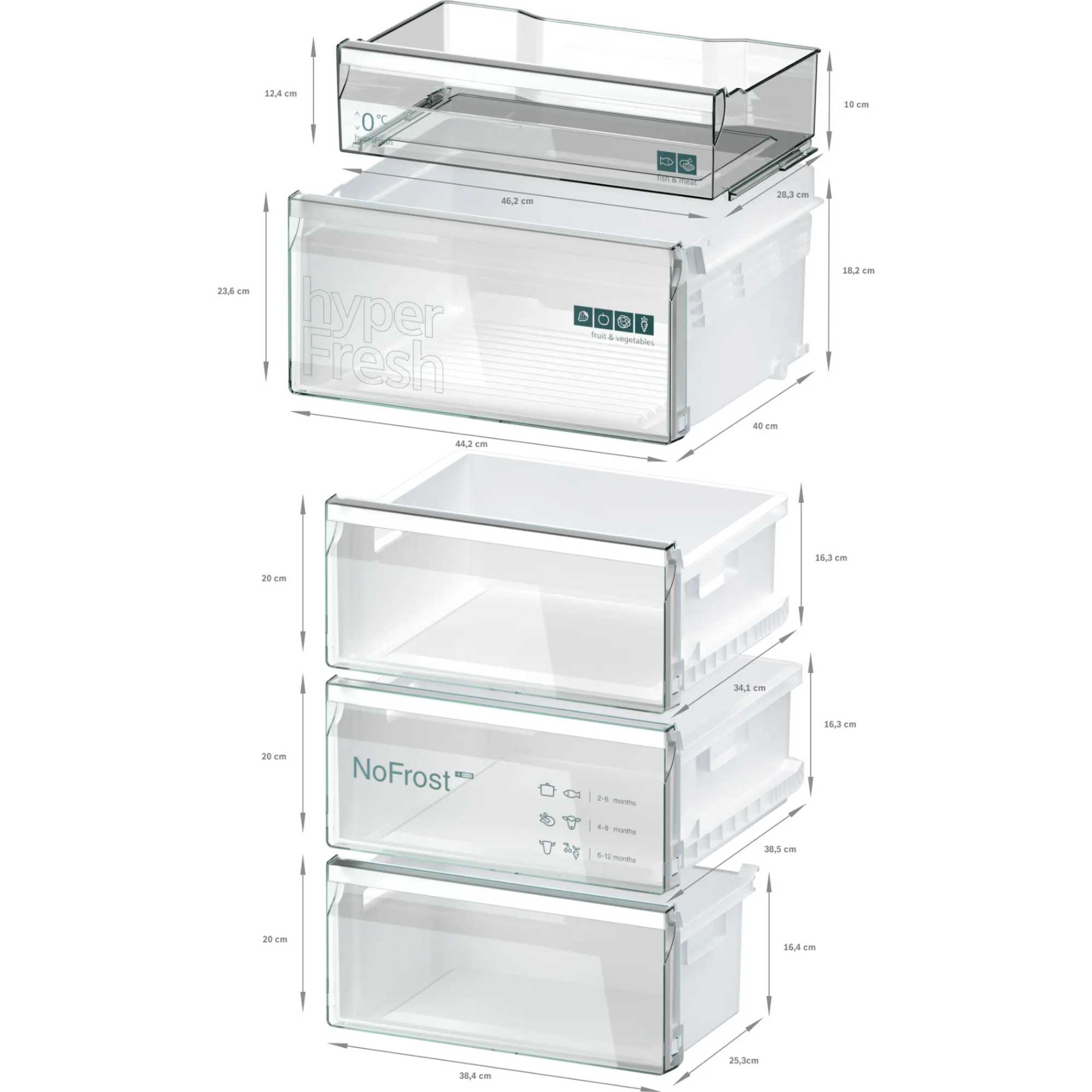 KG39NXIBF iQ300 363l Total noFrost Fridge Freezer - Inox