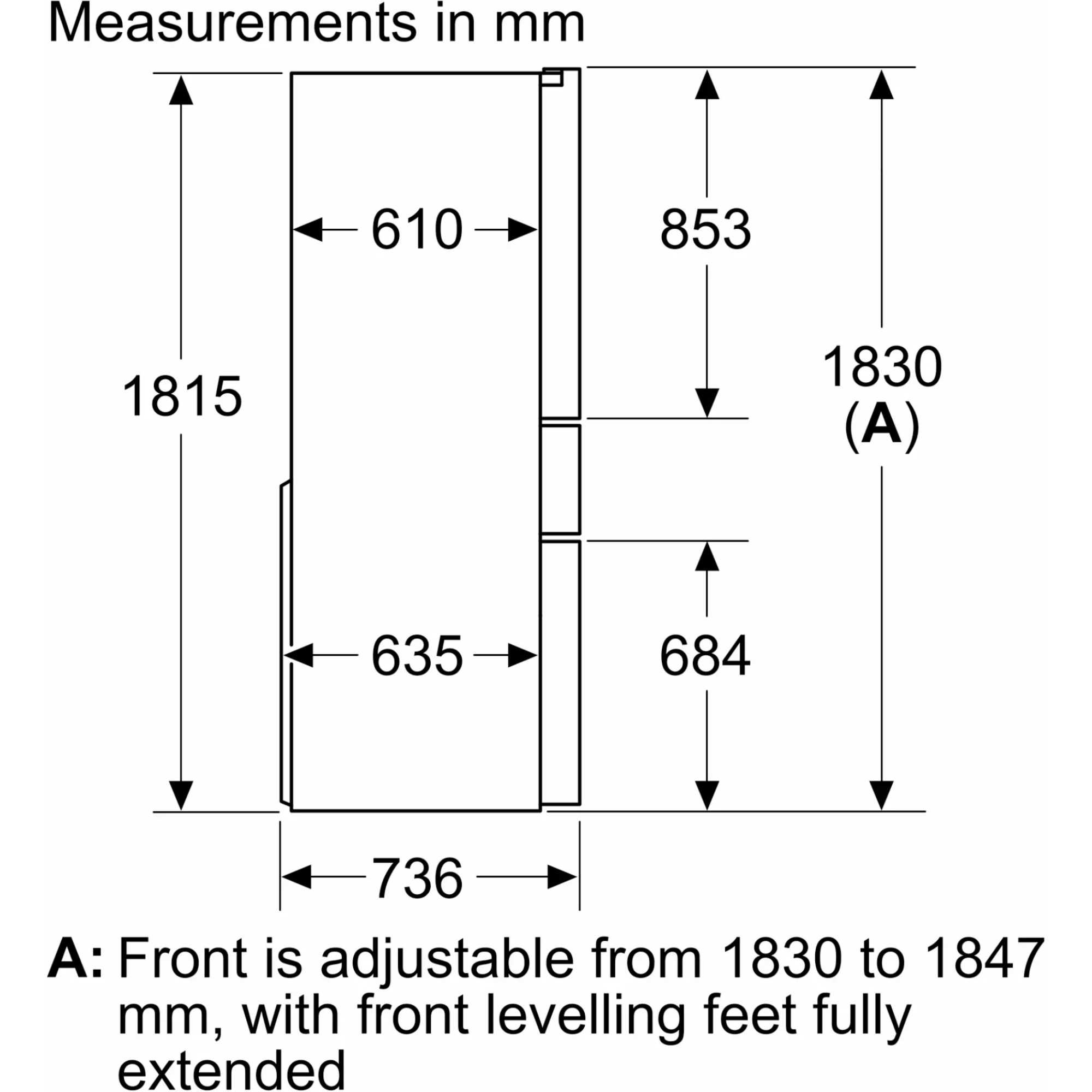 KF96RSBEA iQ700 572l Total noFrost American Style Fridge Freezer - Black