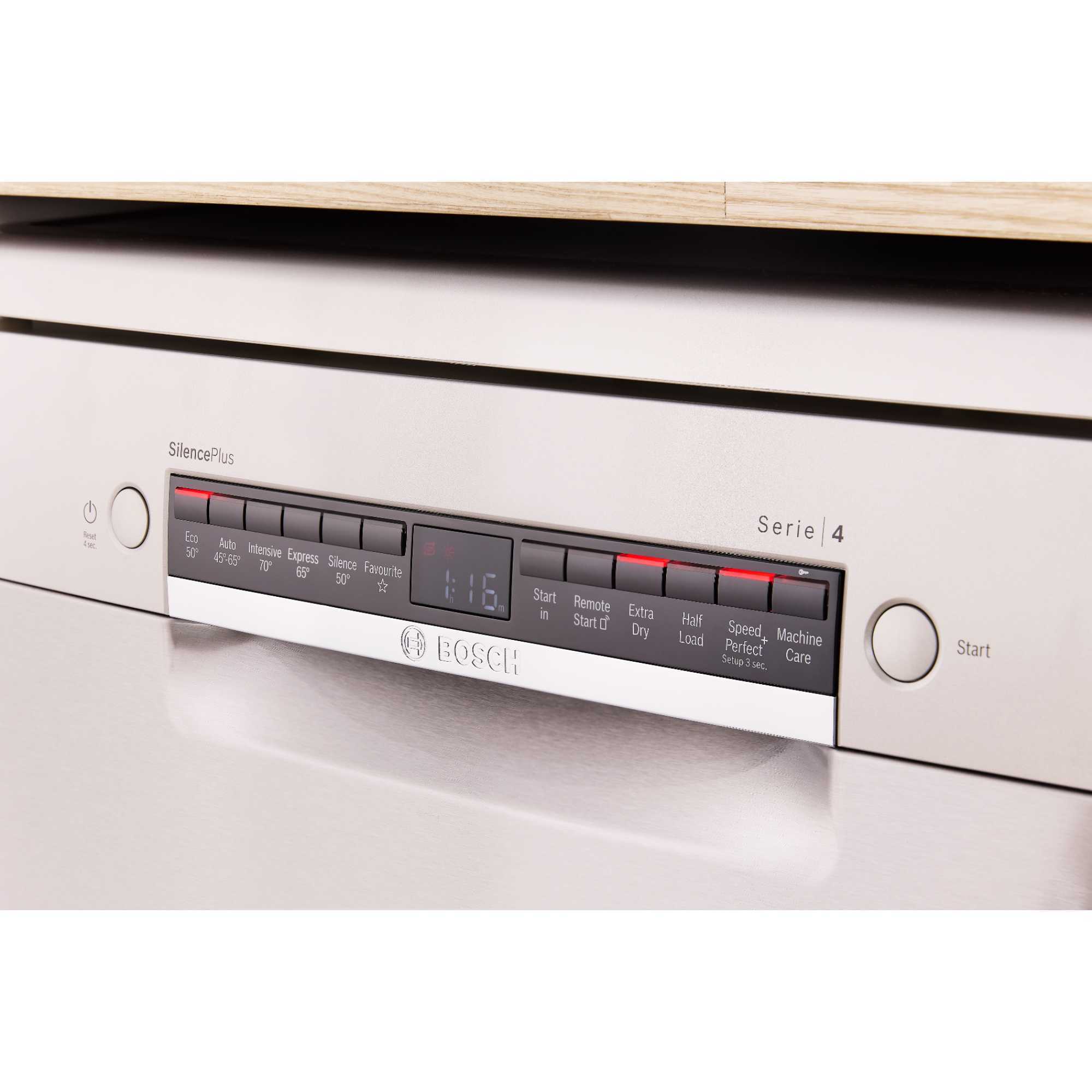 SMS4EMI06G Series 4 60cm 14 Place Setting Dishwasher - Silver Inox