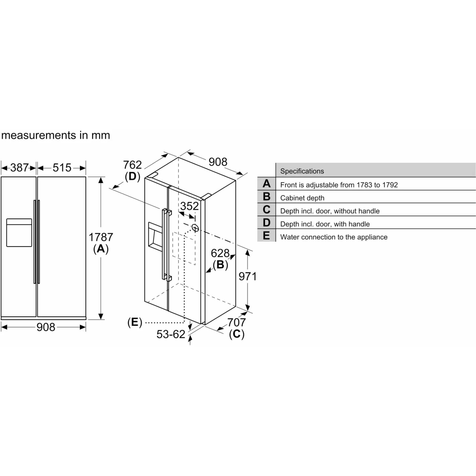KA93GAIDP American Style Total noFrost Fridge Freezer - Stainless Steel