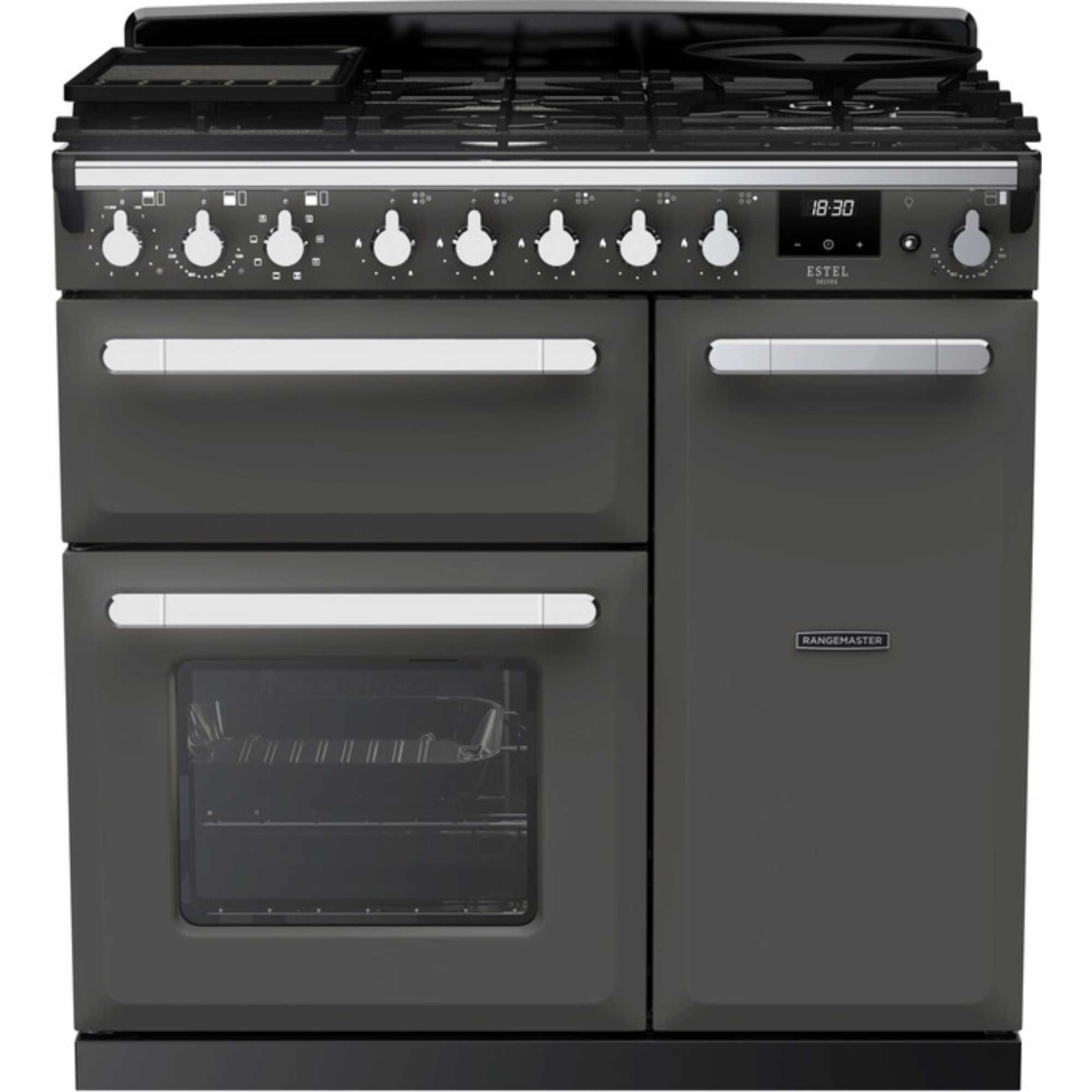 ESDL90DFPSLTCM1 Estel Deluxe 90 Dual Fuel - Slate with Chrome Trim