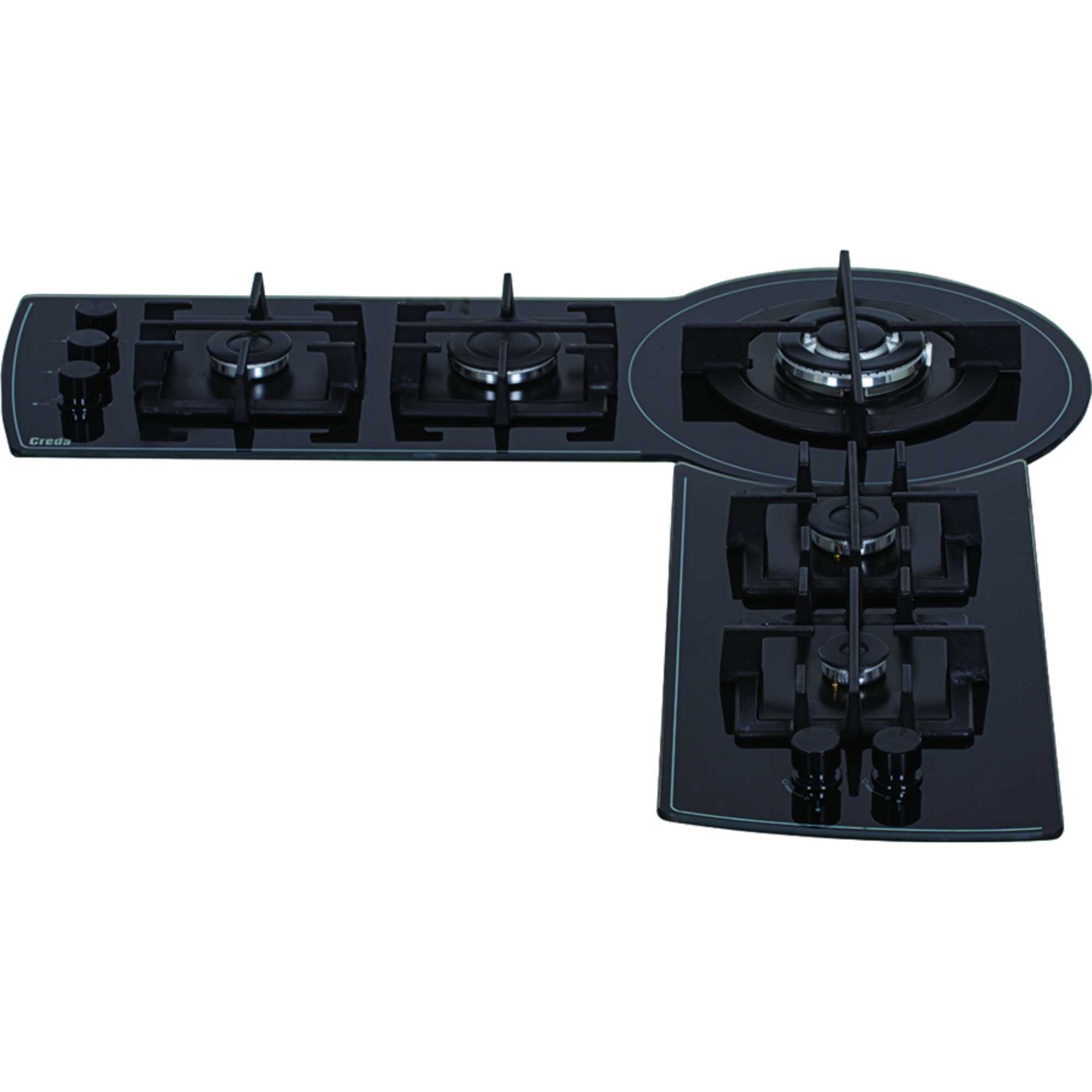 CROTAHOB 100cm Gas Hob with Adjustable Angle Installation - Black