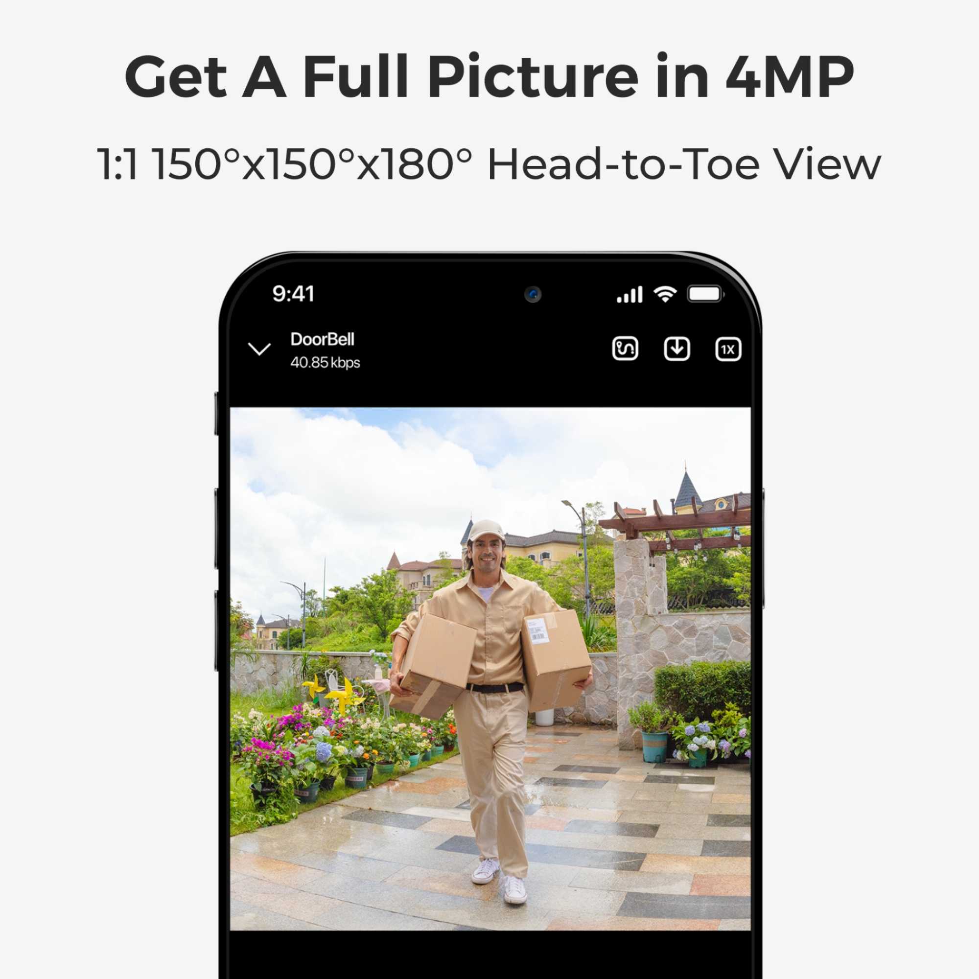 2K WiFi Battery Video Doorbell, Smart Detection with Chime + 64GB