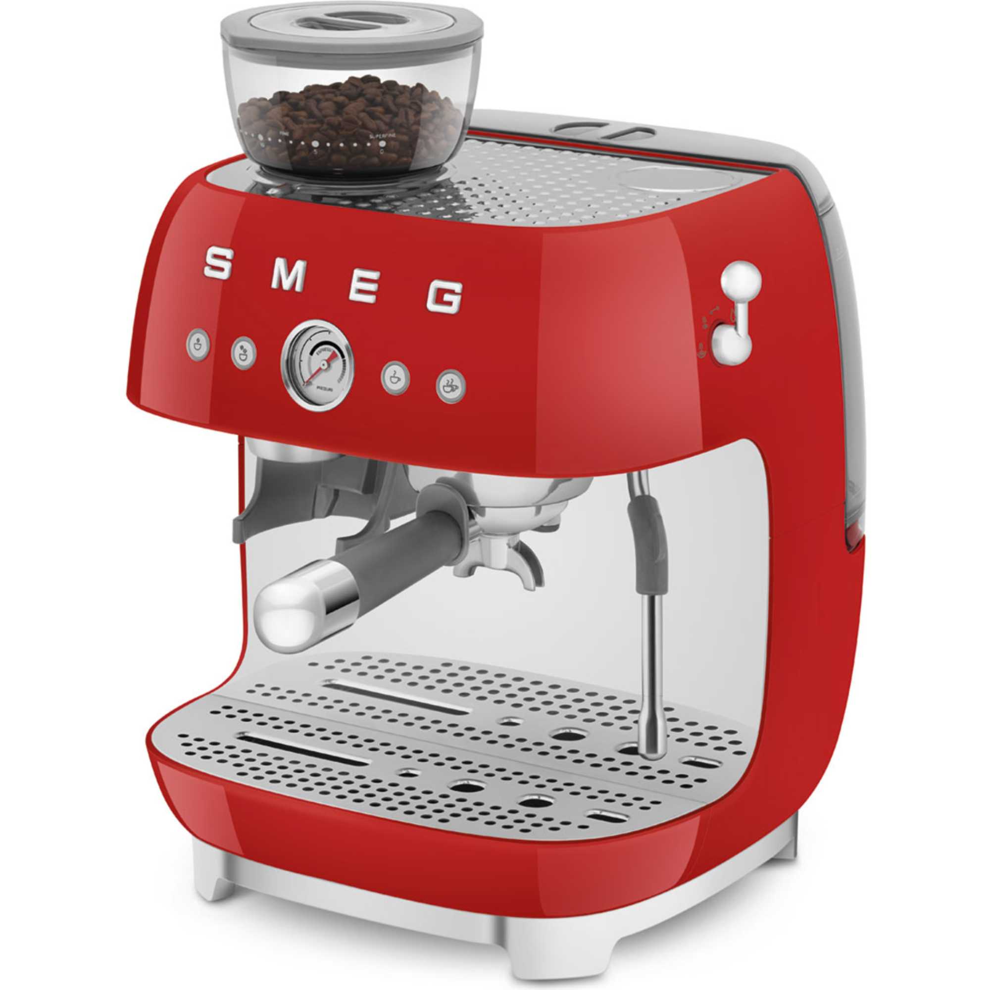 EGF03RDUK 50's Style Espresso Coffee Machine with Grinder - Red