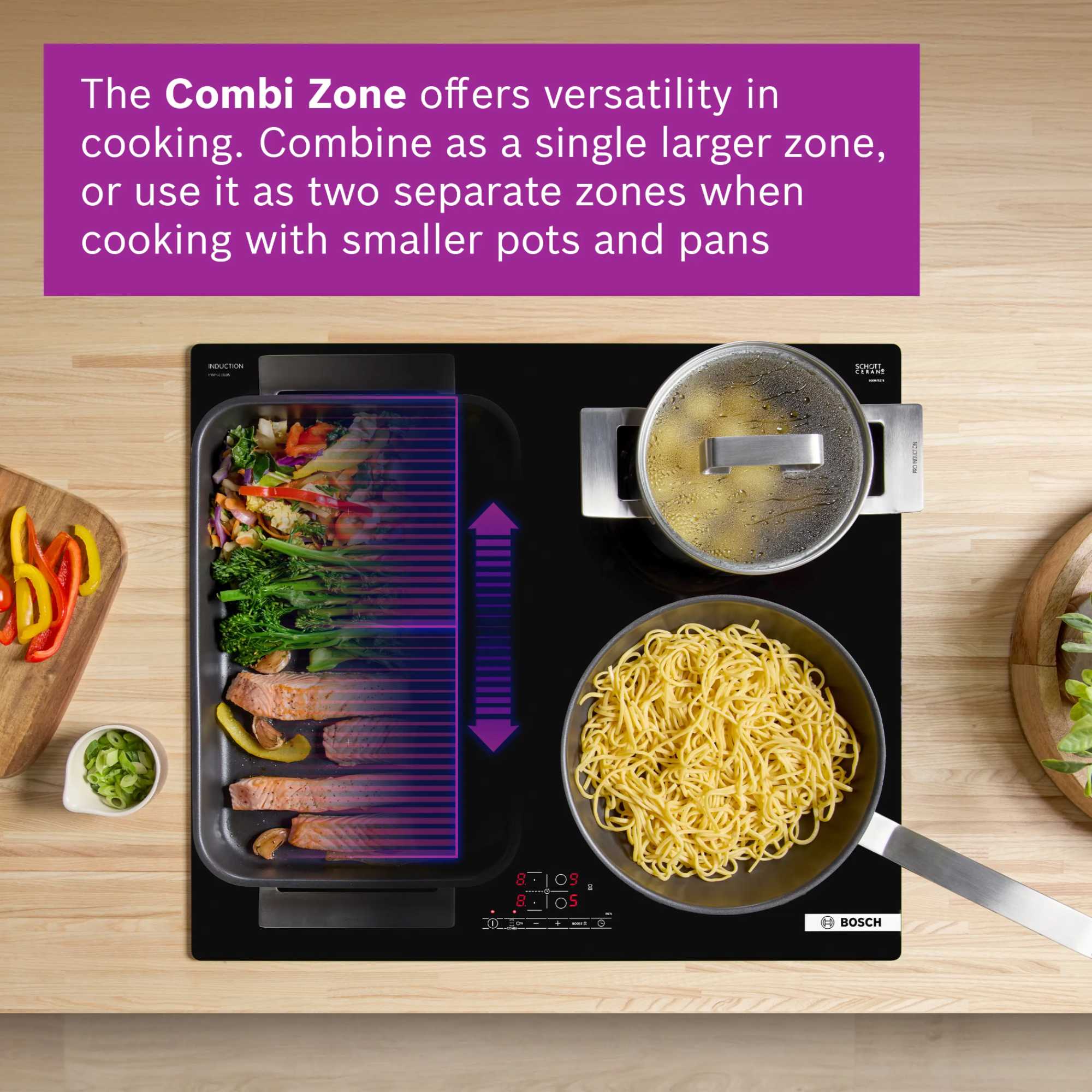 PWP611BB5B 600mm 4 Burner Induction Hob with Plug