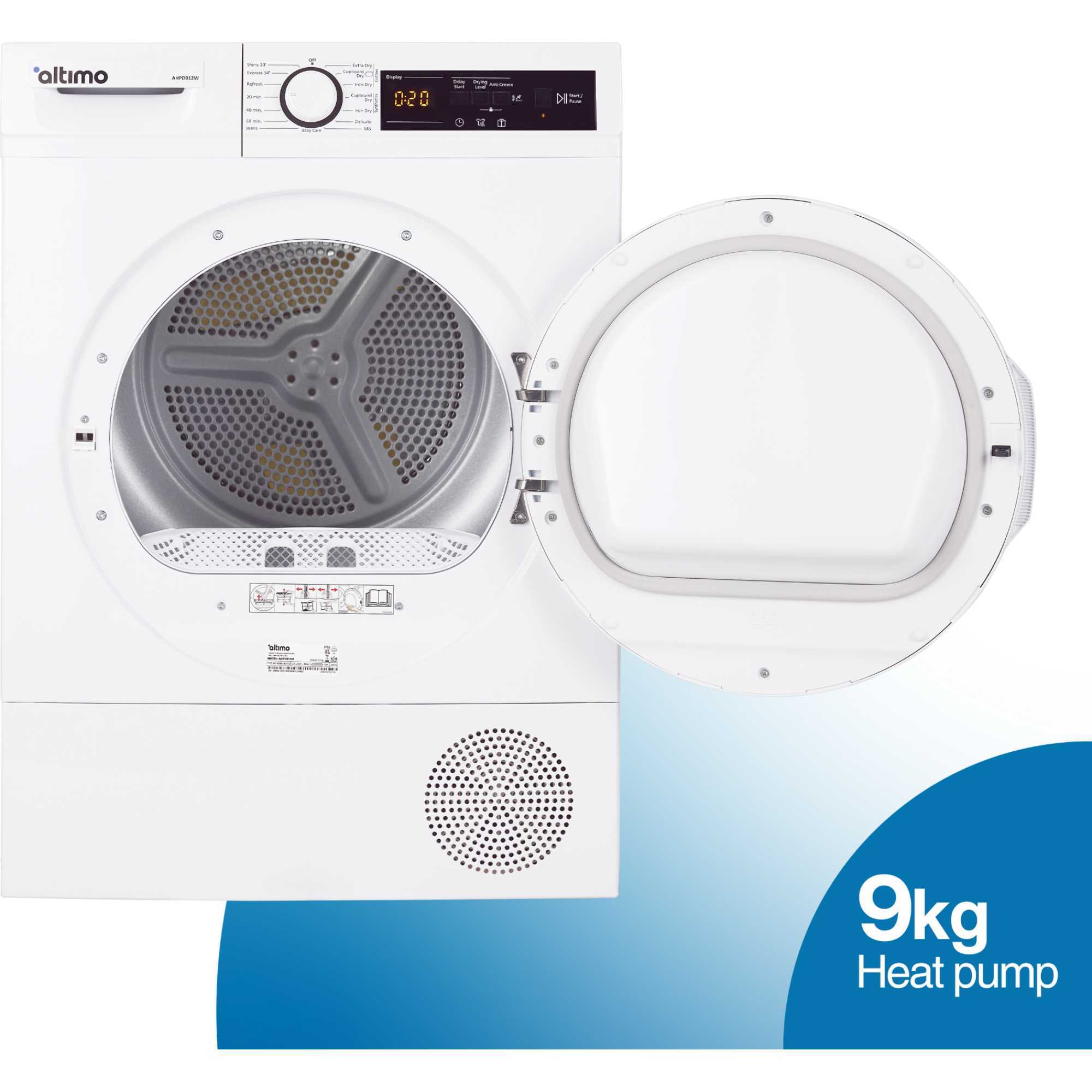 AHPD912W 9kg Heat Pump Tumble Dryer - White