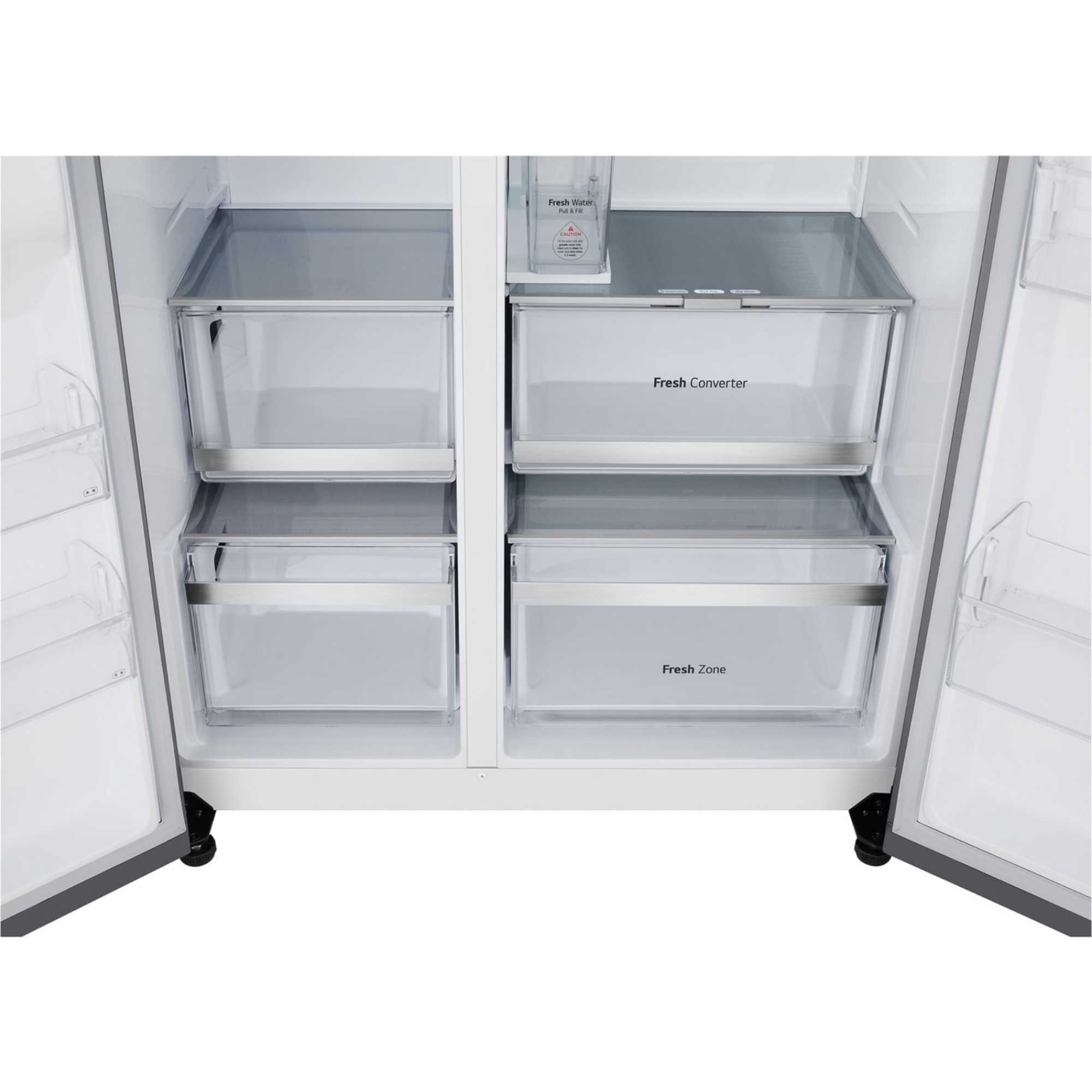 InstaView American Style Fridge Freezer 60/40 Total No Frost - Silver - GSXE81PYBE