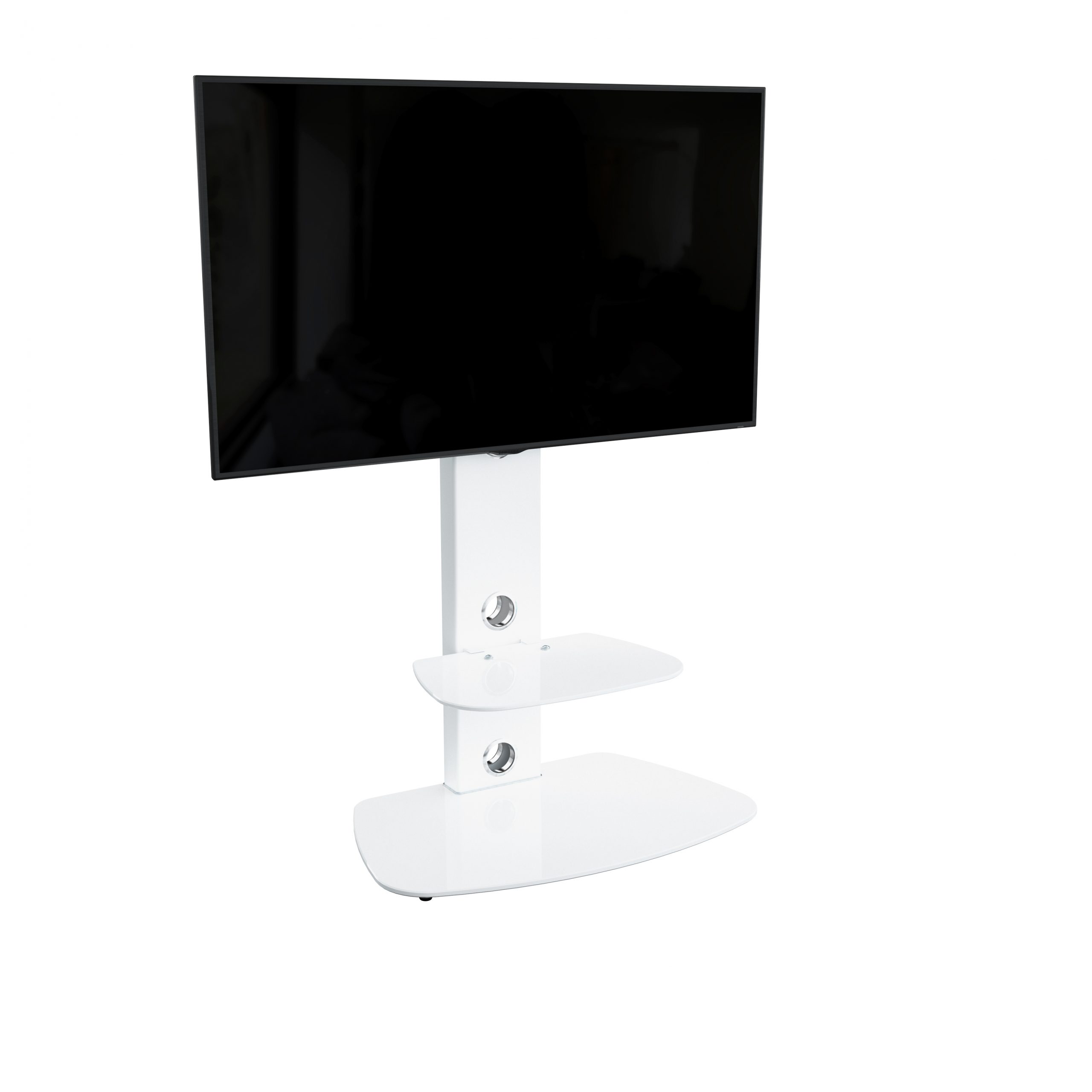 Lucerne 70cm Curved Pedestal TV Stand - Stain White - FSL700LUCSWW