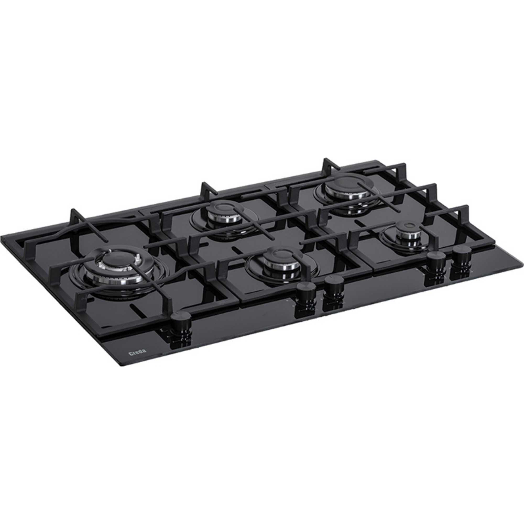 C90GFCWG 90cm 5 Zone Gas Hob - Black