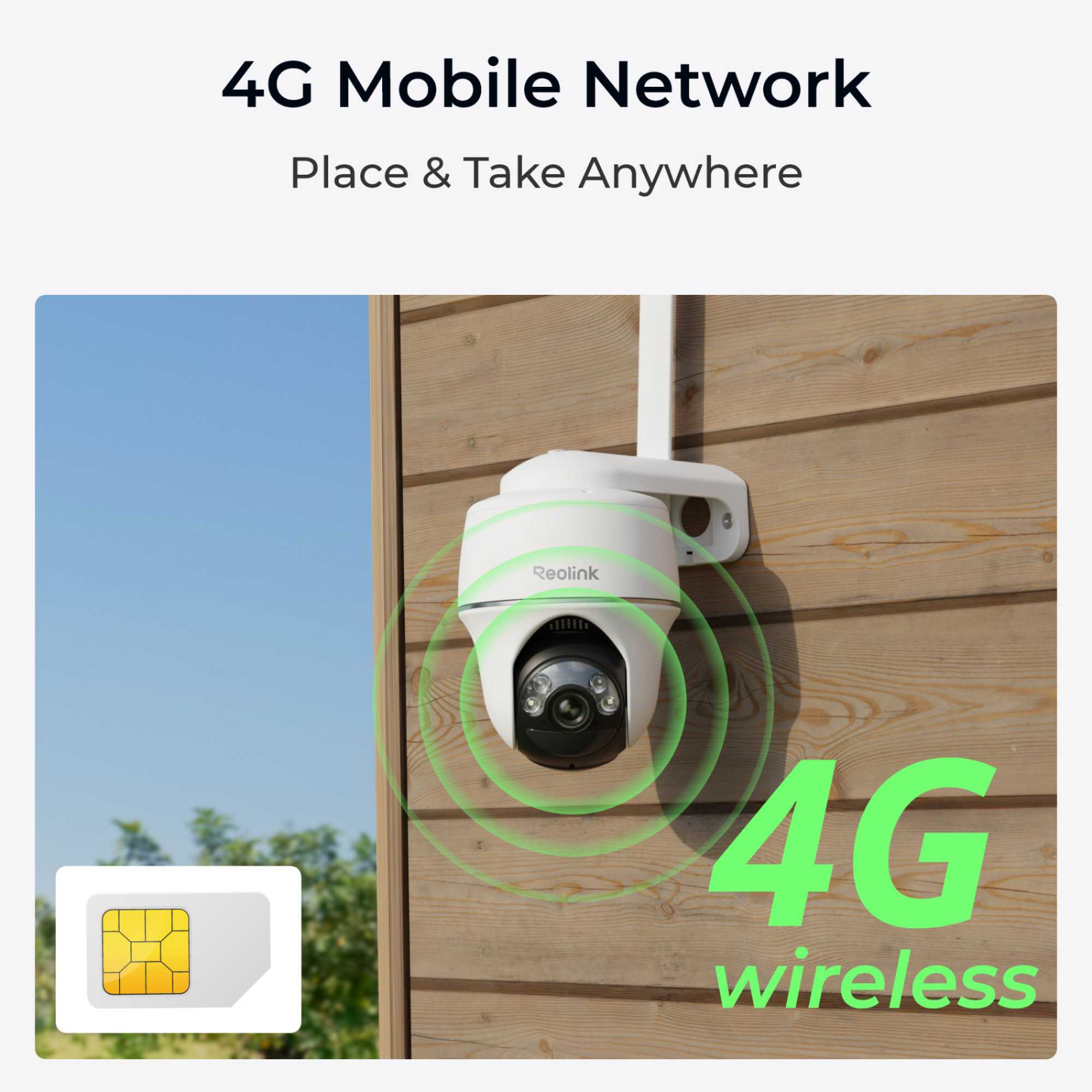 Go Series 2K PT Battery 4G LTE Outdoor Security Camera with Solar Panel + 64GB