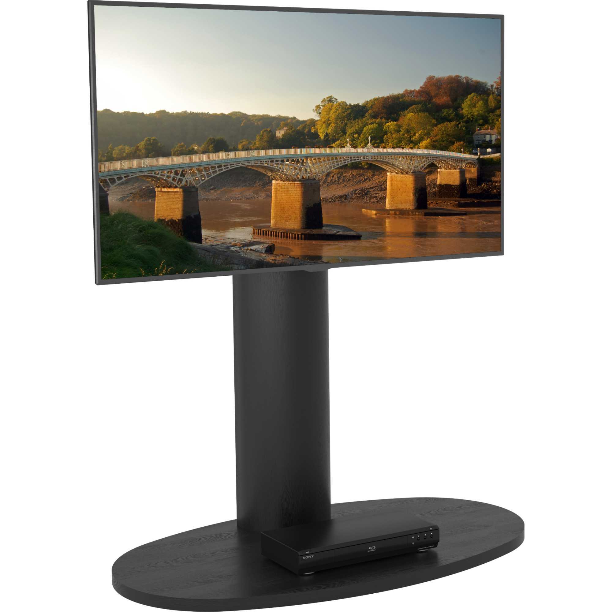 FL930CHEB Wooden Column TV Stand, for 32-65" TVs - Black