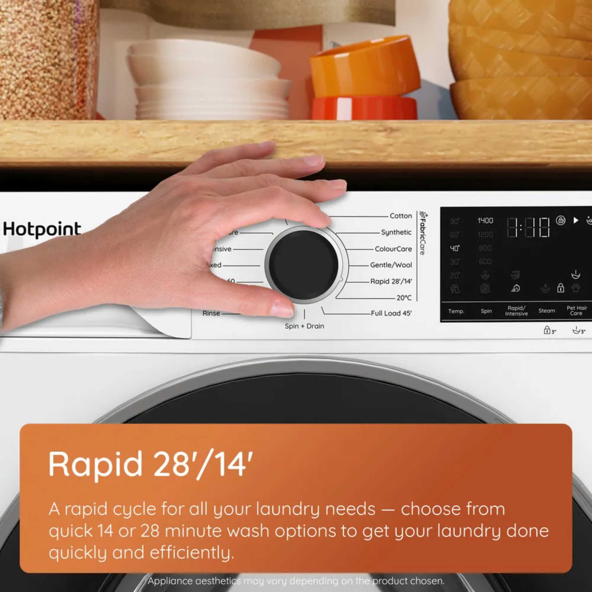 HP 105A CARE UK 1400rpm 10kg Washing Machine with HomeWhiz - White