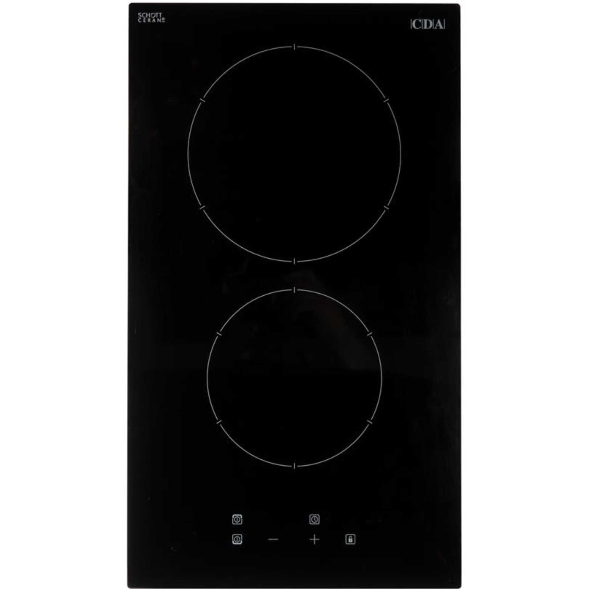 HC3621FR Domino 9 Power Levels Two Zone Ceramic Hob - Black