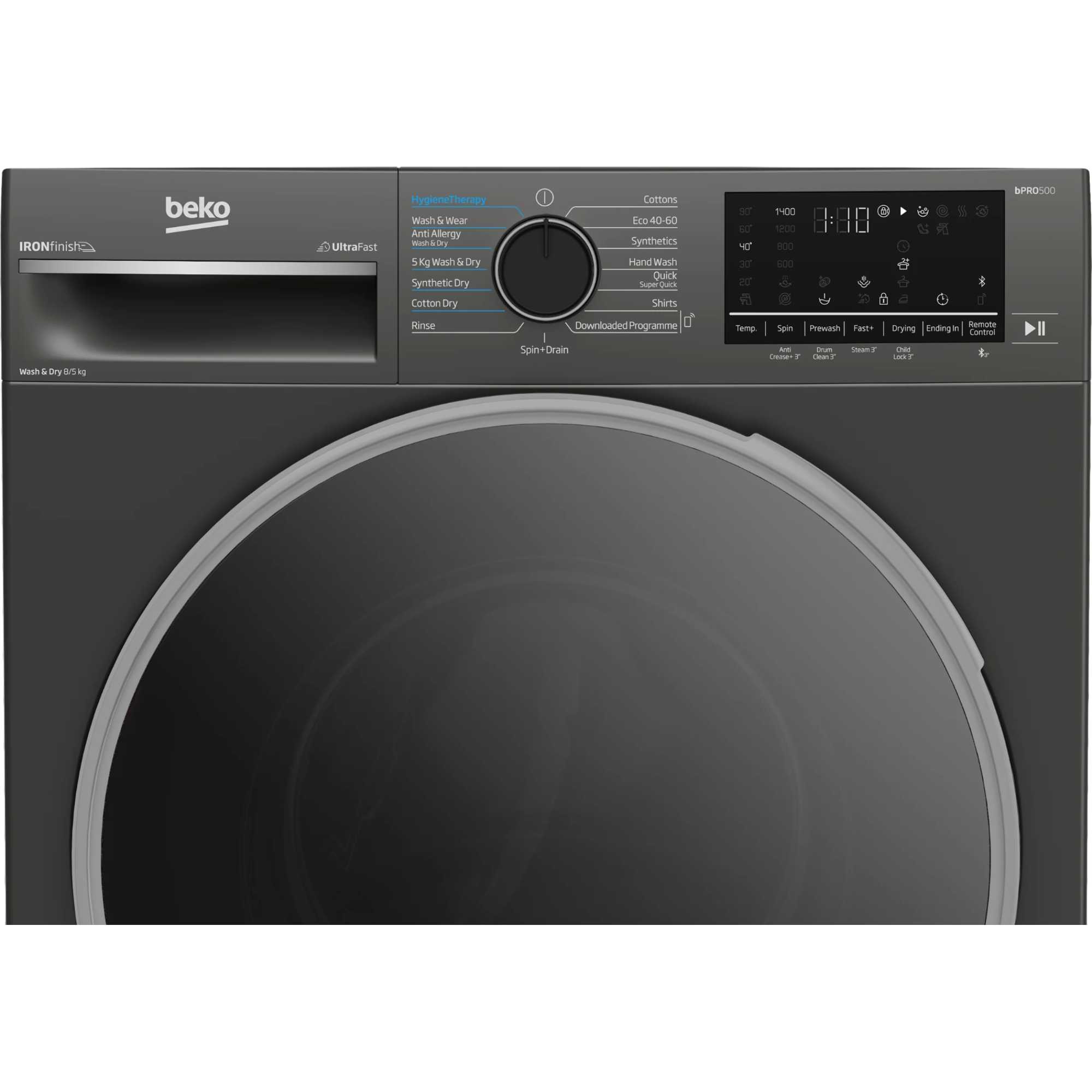 B5D58544UG 1400rpm 8kg / 5kg Washer Dryer with UltraFast - Graphite