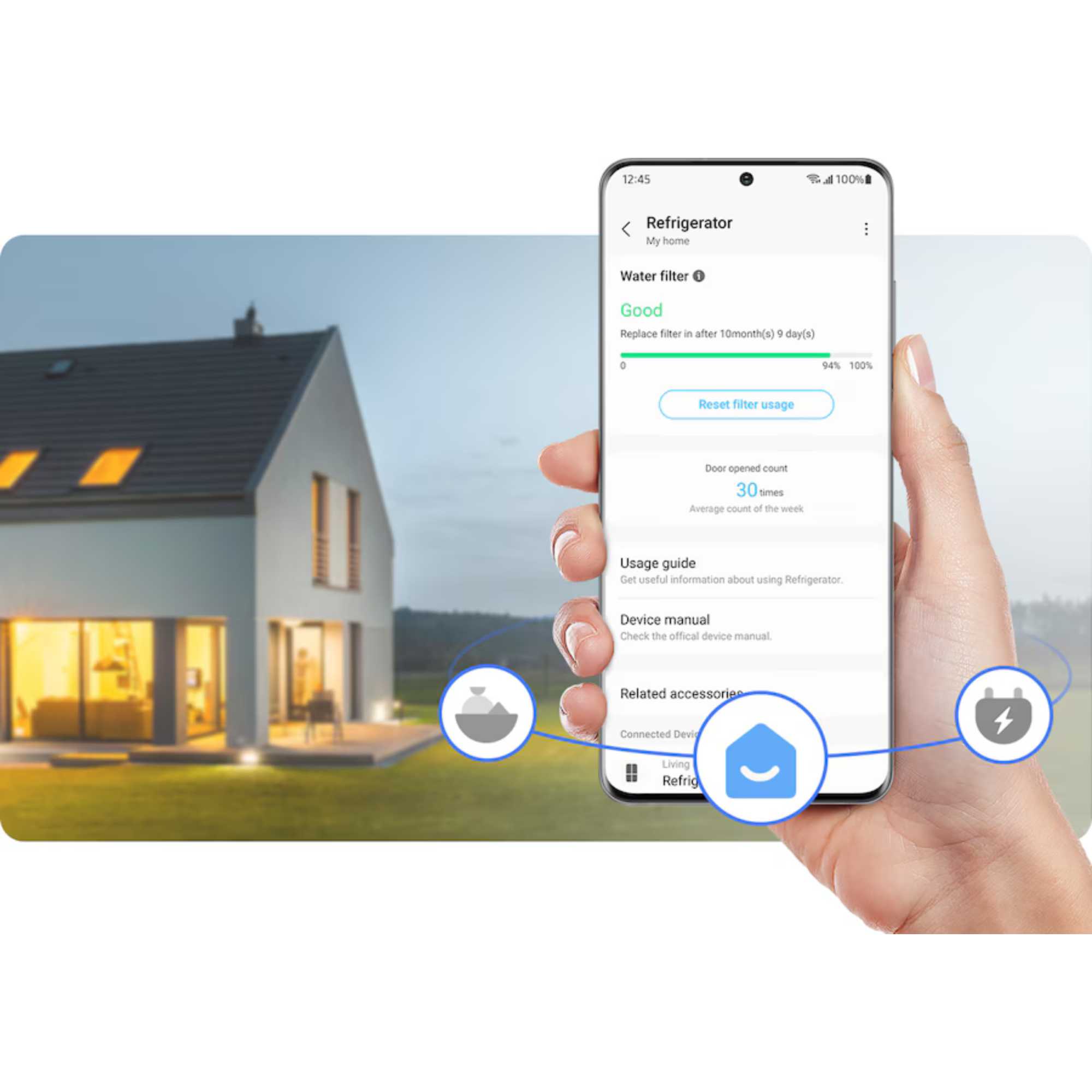 RF50C532EB1 American Fridge Freezer with Water & Ice