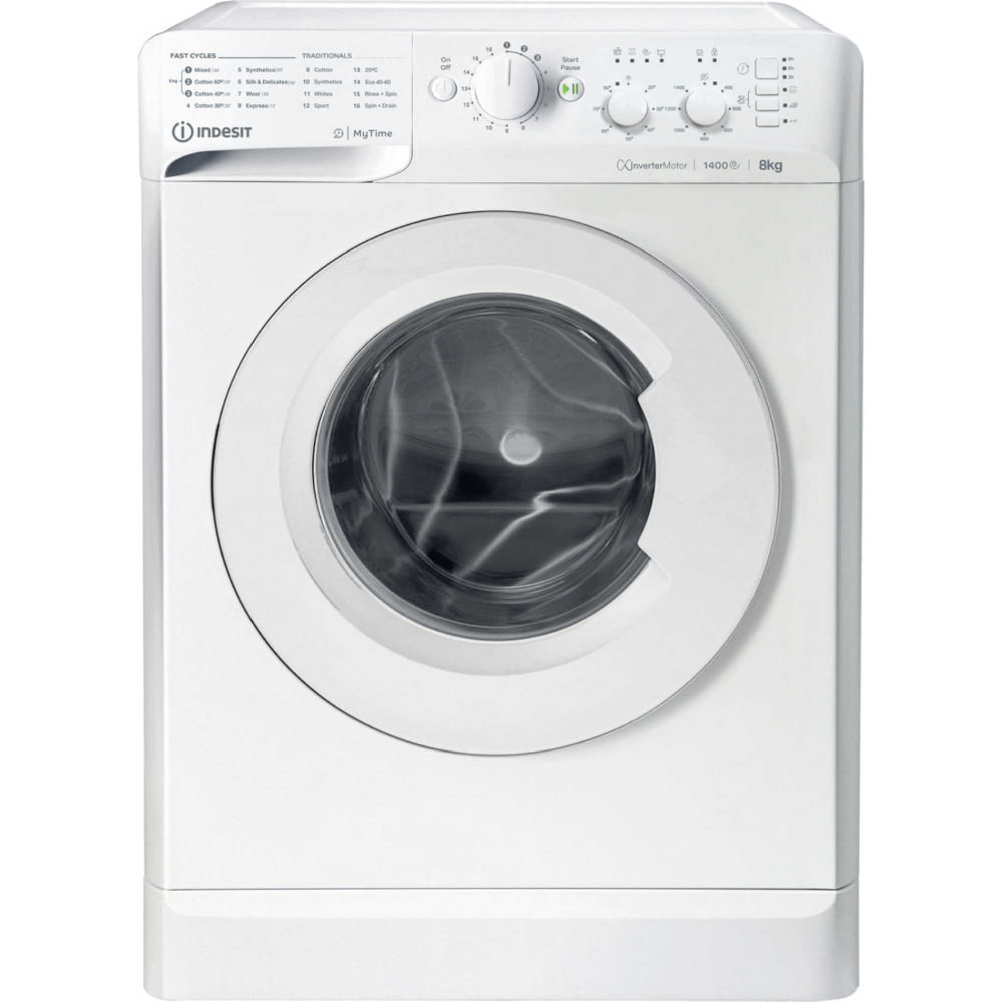 MyTime 8kg 1400rpm Washing Machine - MTWC 81495 W UK