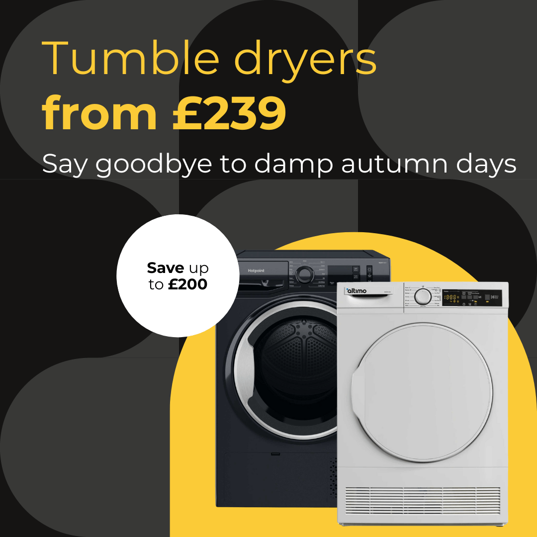 Say goodbye to damp autumn days with our range of tumble dryers
