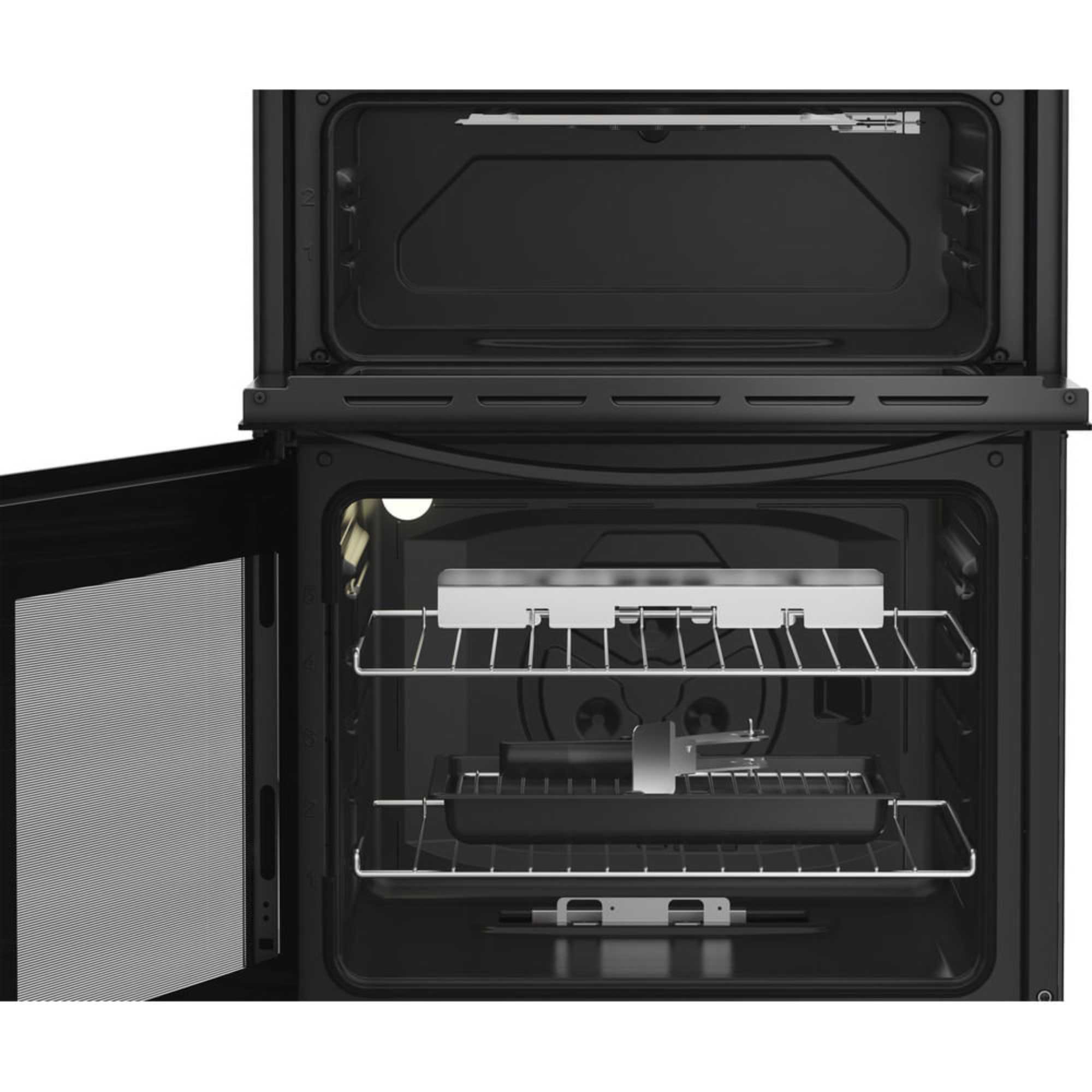 ITG6GB 60cm Gas Twin Cavity Cooker with 4 Gas Buner Hob - Black