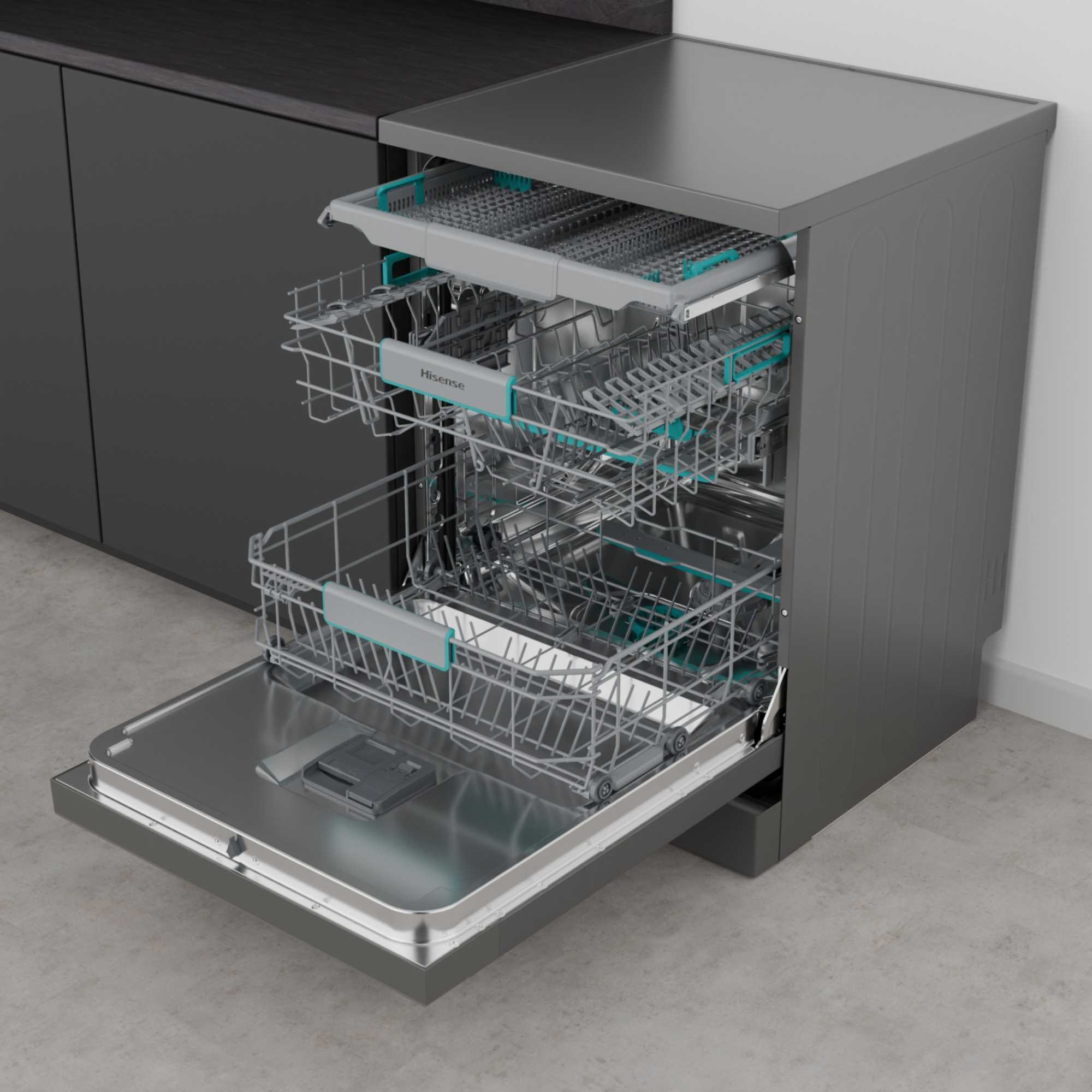 HS663A90XUK Freestanding Dishwasher 16 Place Settings with AutoDry - S/Steel