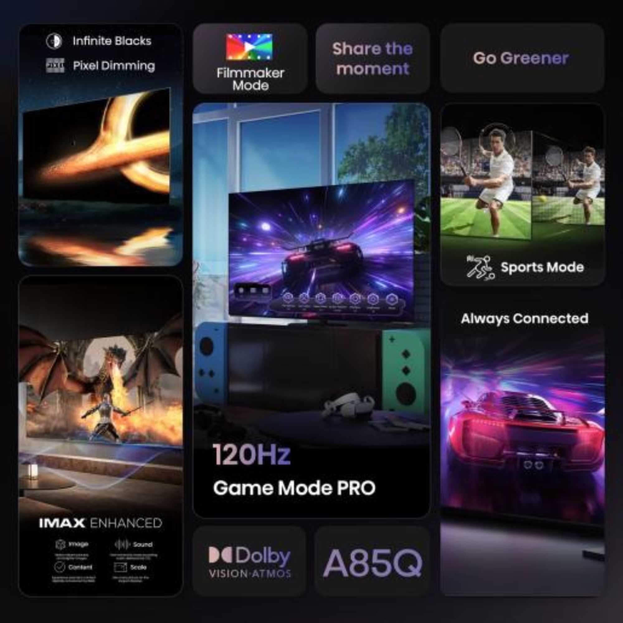 A85Q 55" 4K Ultra HD OLED Freely AI Smart TV 55A85QTUK