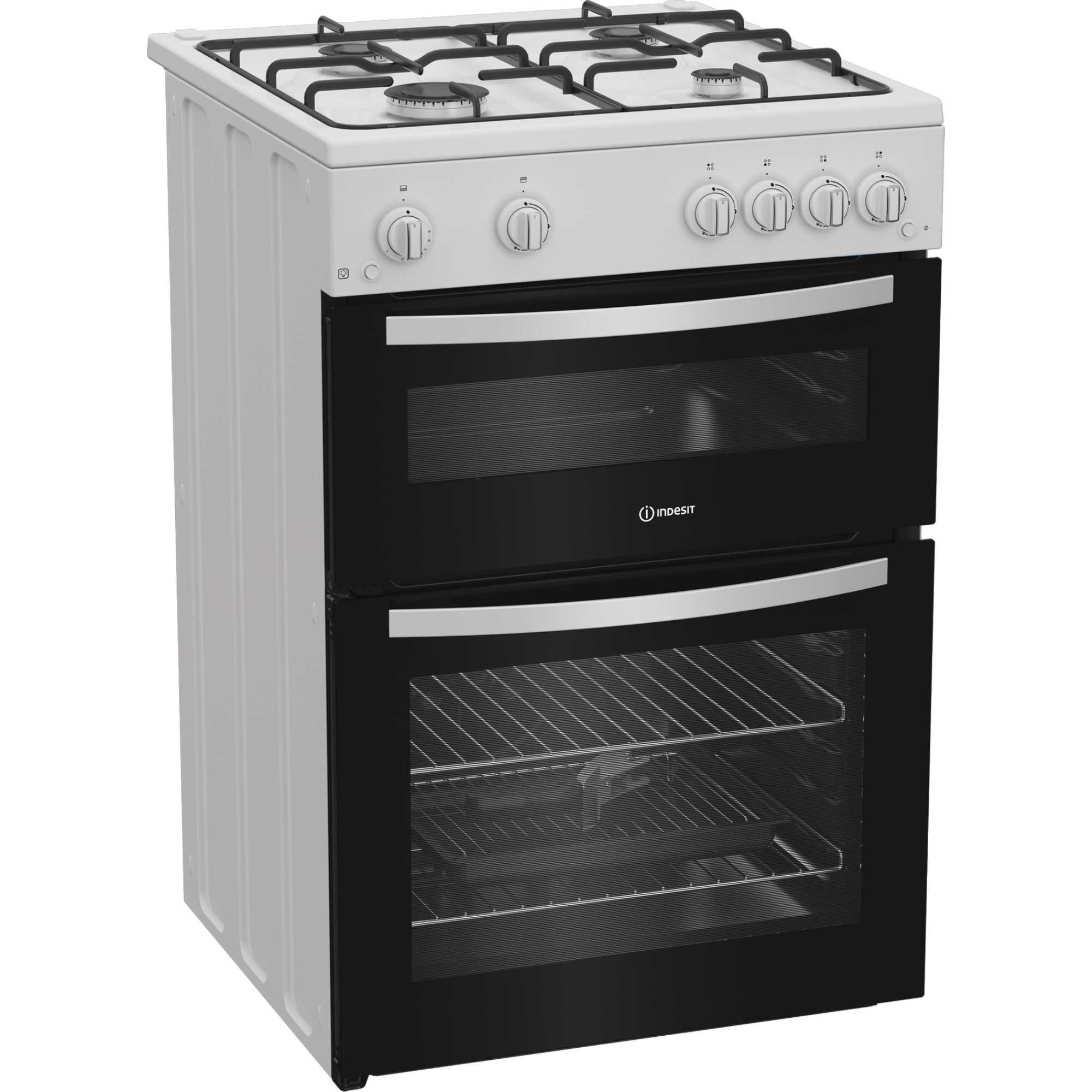 ITG6GW 60cm Gas Twin Cavity Cooker with 4 Gas Buner Hob - White