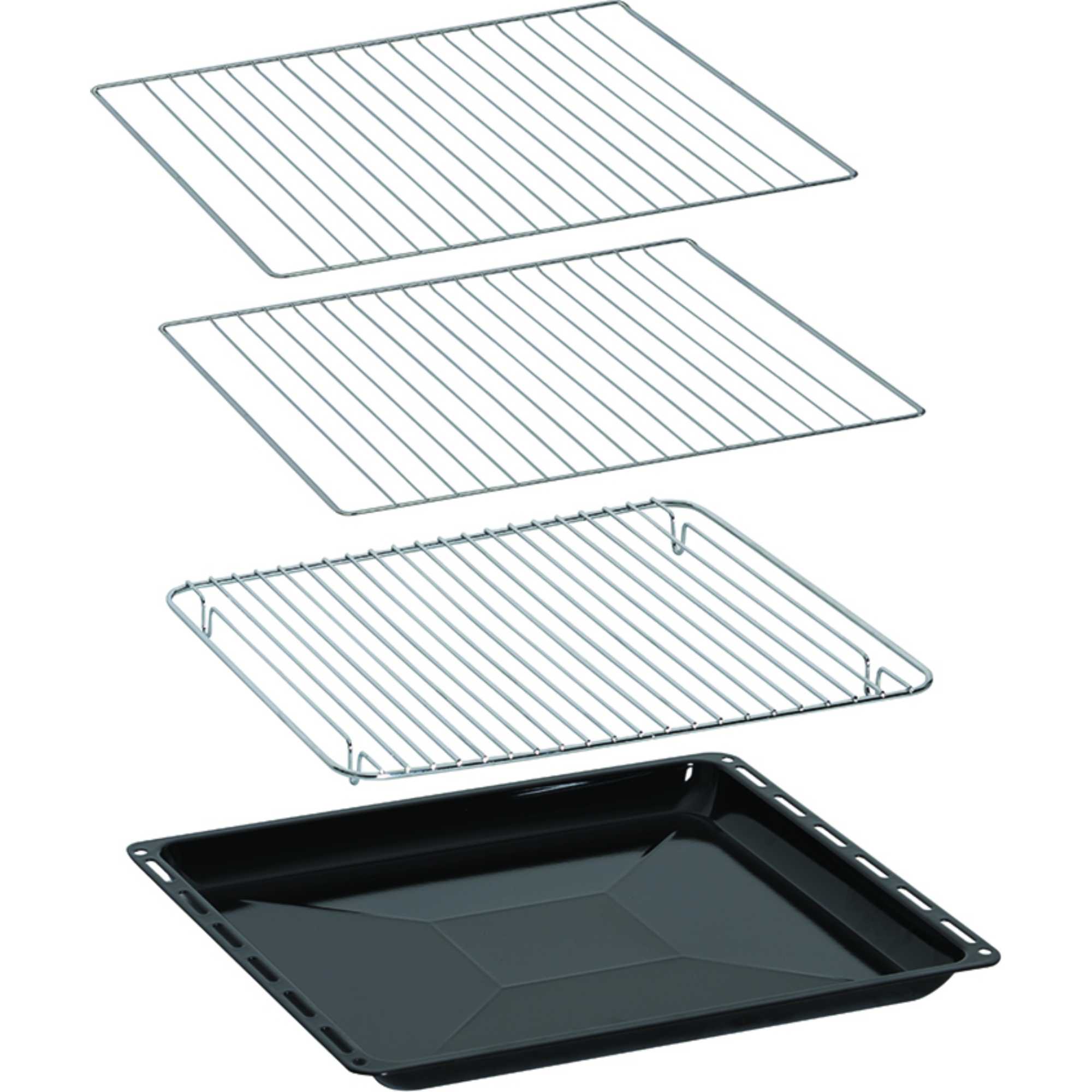 C60CMRBL 600mm Double Oven with Ceramic Hobs - Black