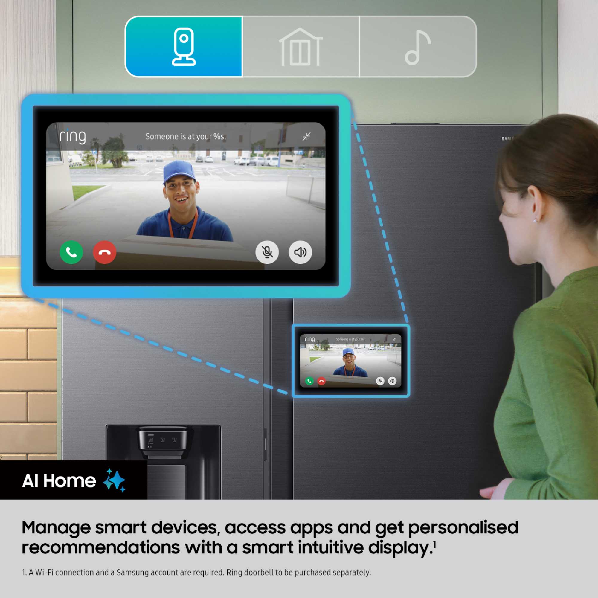 Series 9 RS90F64EEFEU AI Home 621L Smart American Fridge Freezer - Black