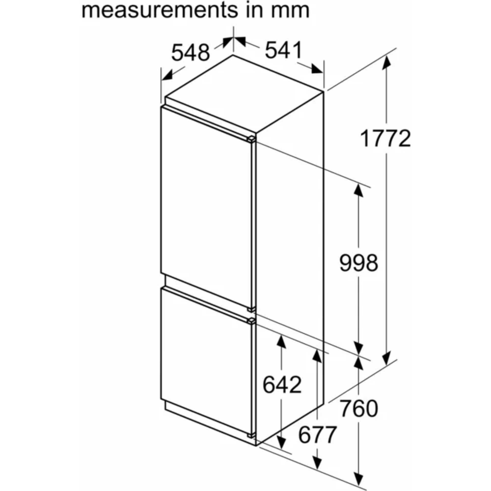 KI5862SE0G N 50 267l Low Frost Integrated Fridge Freezer