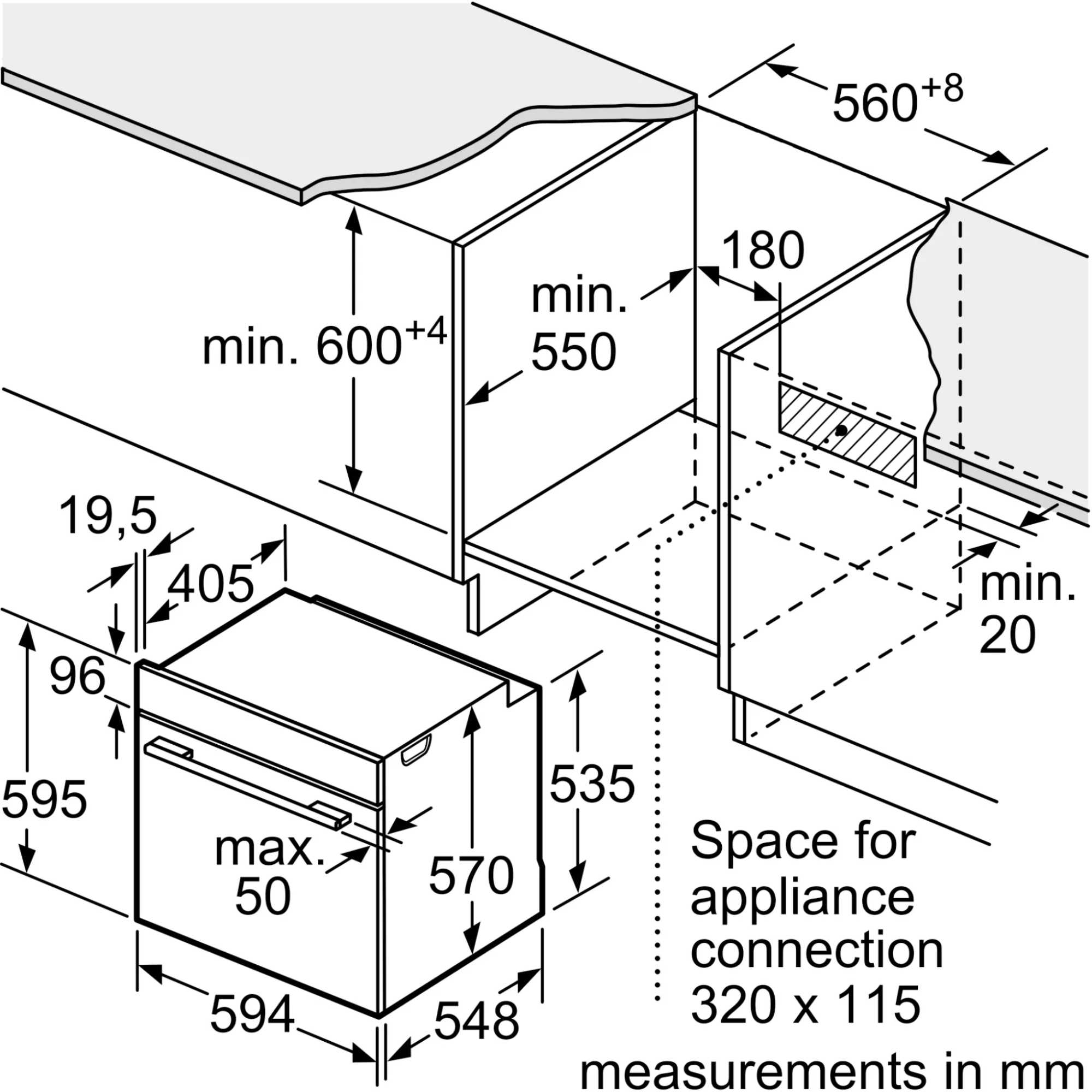 Series 4 HQA534BS3B Built-In Single Oven with Steam Function - Stainless Steel