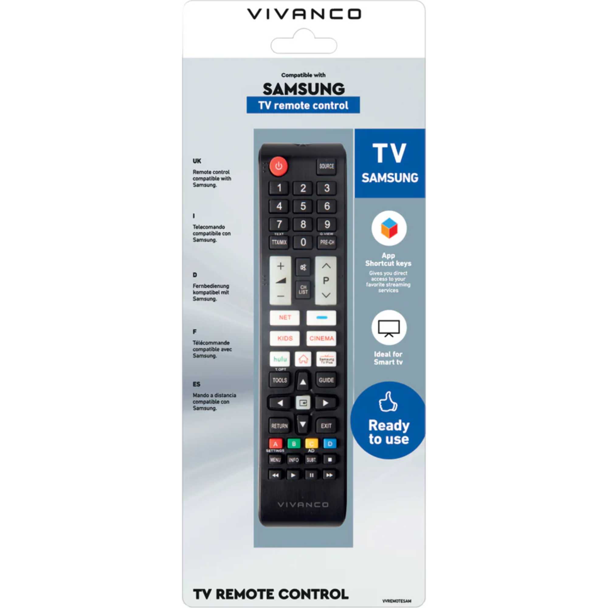 VVREMOTESAM Remote Control for Samsung TVs