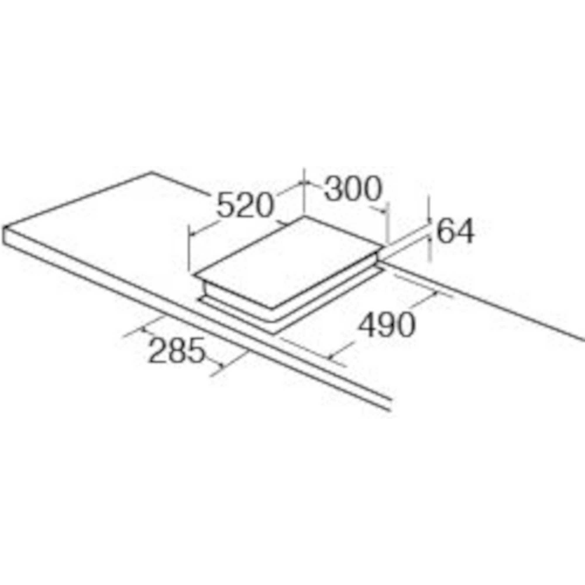 HC3621FR Domino 9 Power Levels Two Zone Ceramic Hob - Black