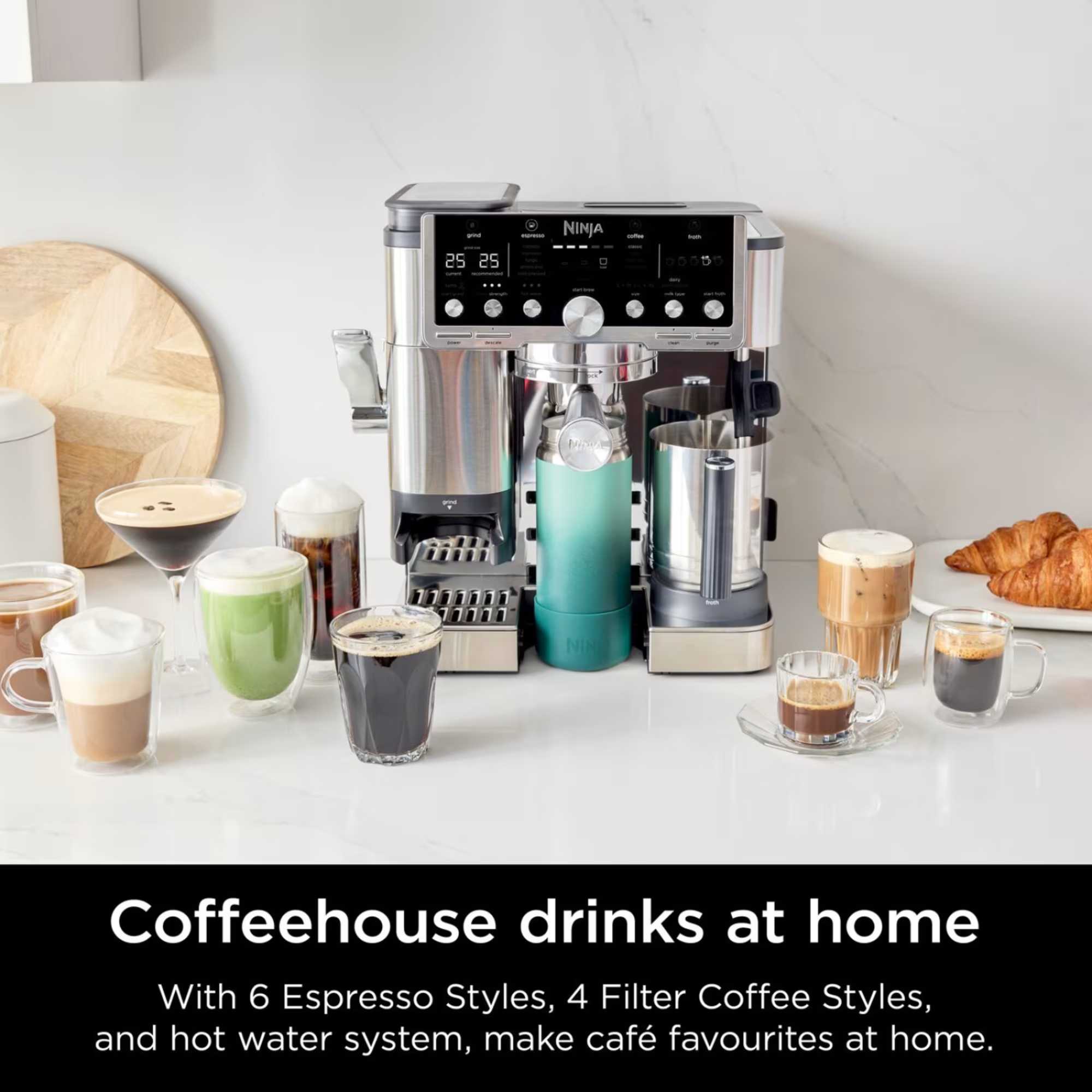 ES701UK Luxe Cafe Pro Series Coffee Machine - Stainless Steel