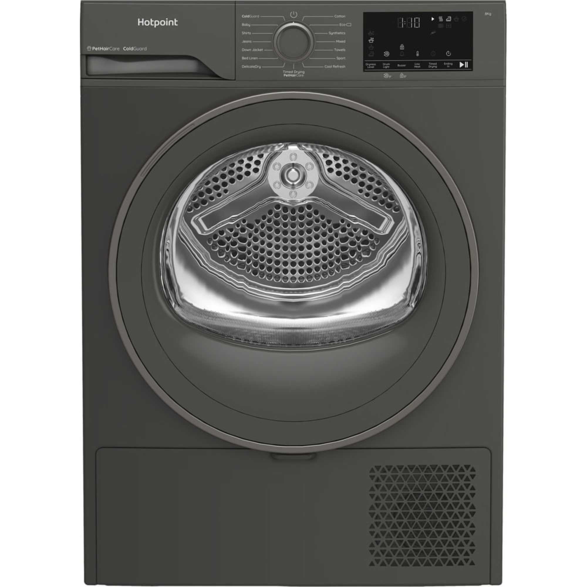 C HSD 82M GG UK 8kg Heat Pump Tumble Dryer with PetHairCare - Dark Grey
