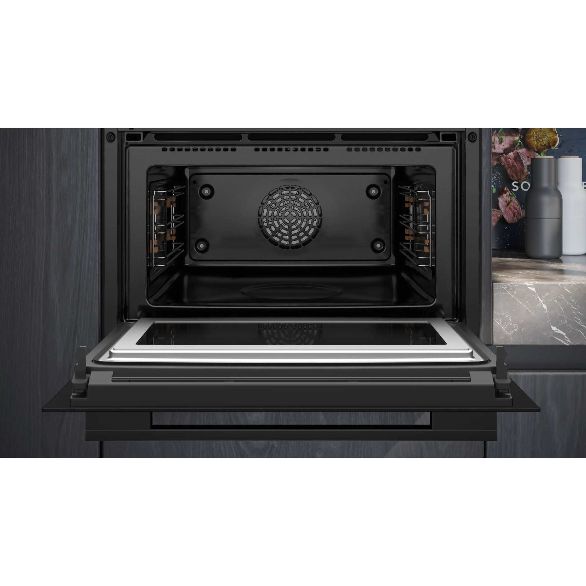 CM776G1B1B iQ700 Built-In Compact Oven with Microwave - Black